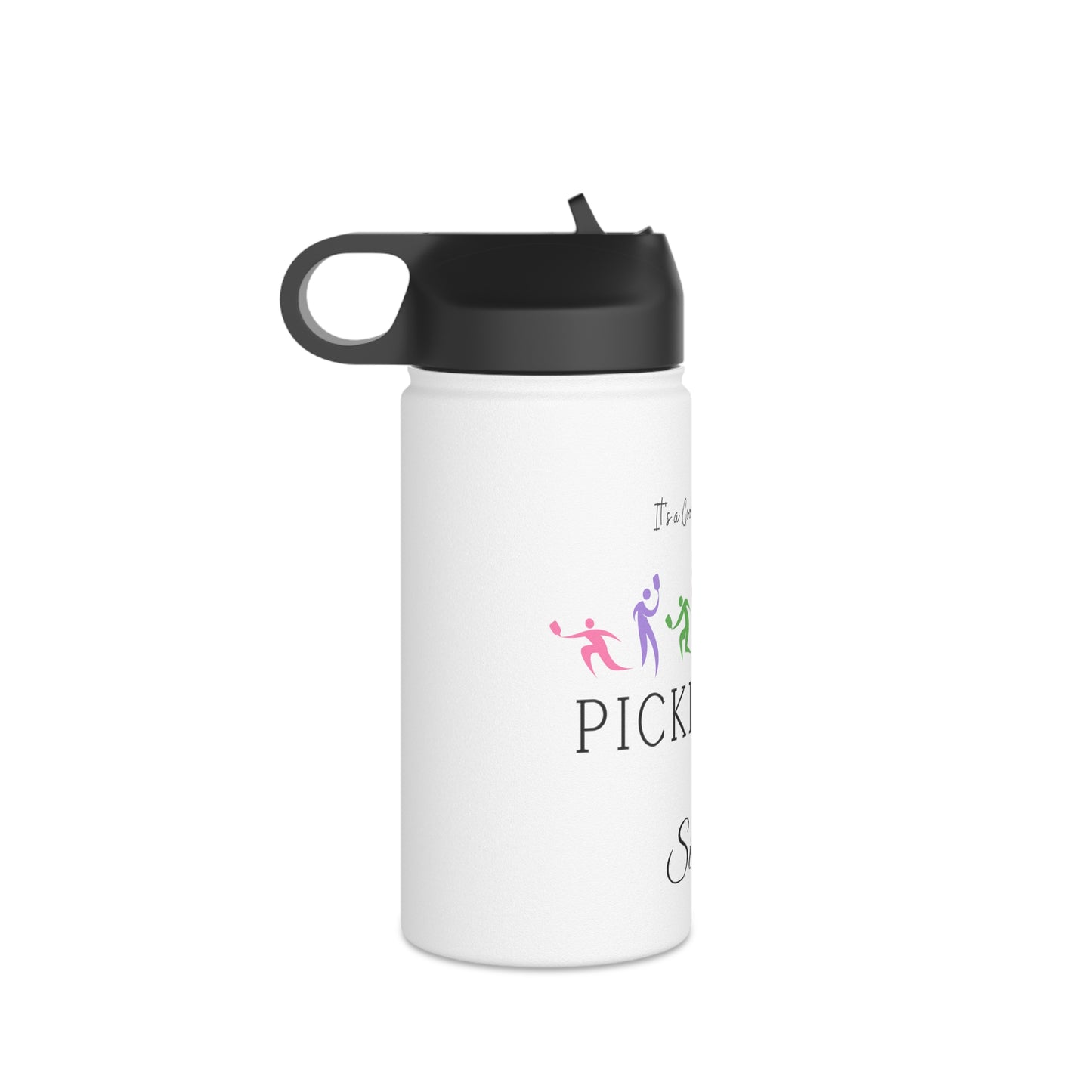 Pickleball Water Bottle, Personalized Pickleball Water Bottle, Custom Pickleball Stainless Steel Water Bottle 12 ounce 18 ounce 32 ounce