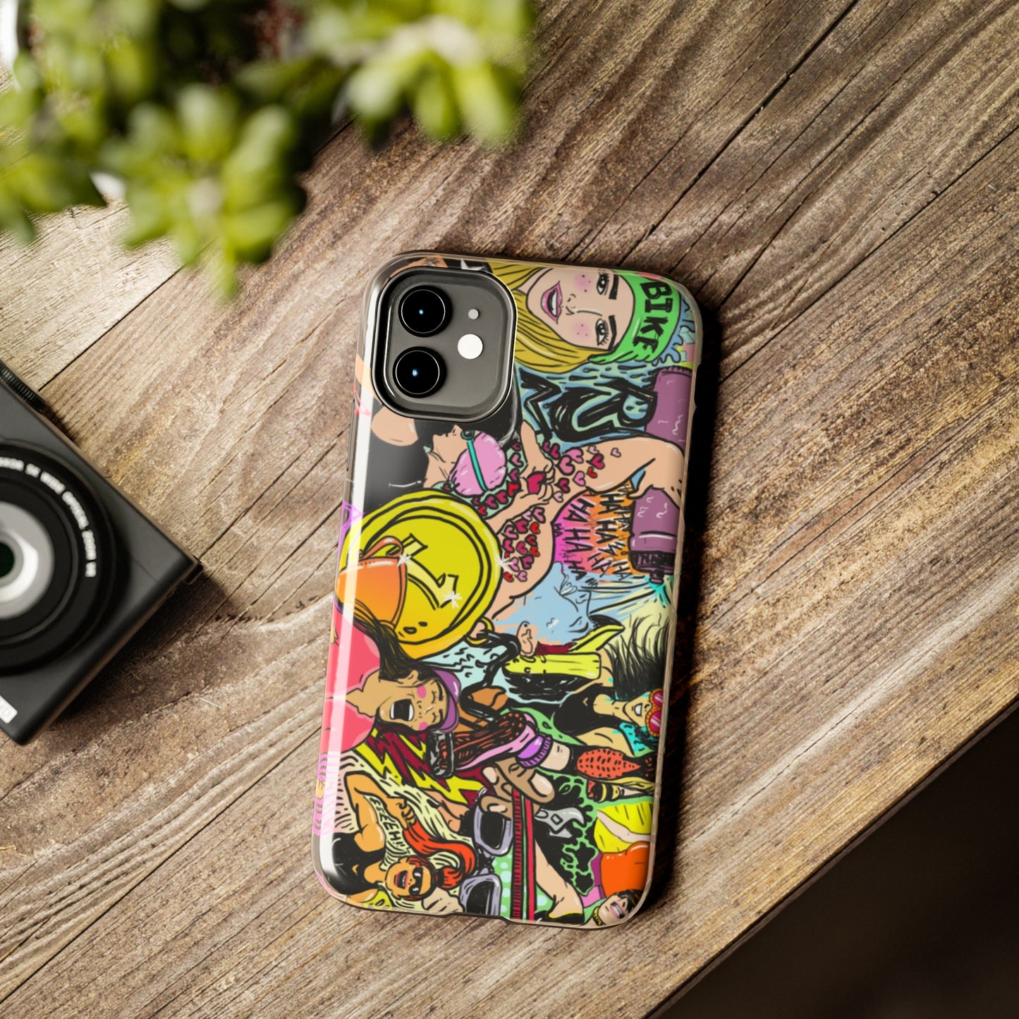 Colorful Graffiti Triathlon iPhone Case | Badass Women Triathletes | Impact-Resistant & Wireless Charging