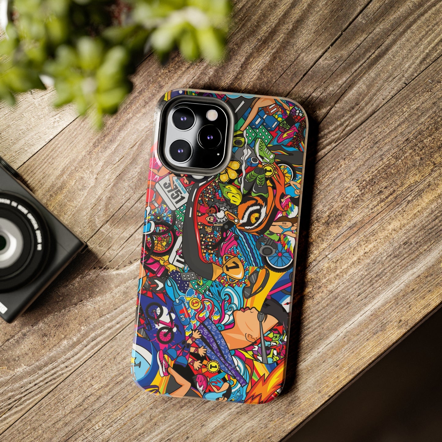 Diverse Women's Triathlete Mural iPhone Case | Swim, Bike, Run Art | Lightweight & Impact-Resistant