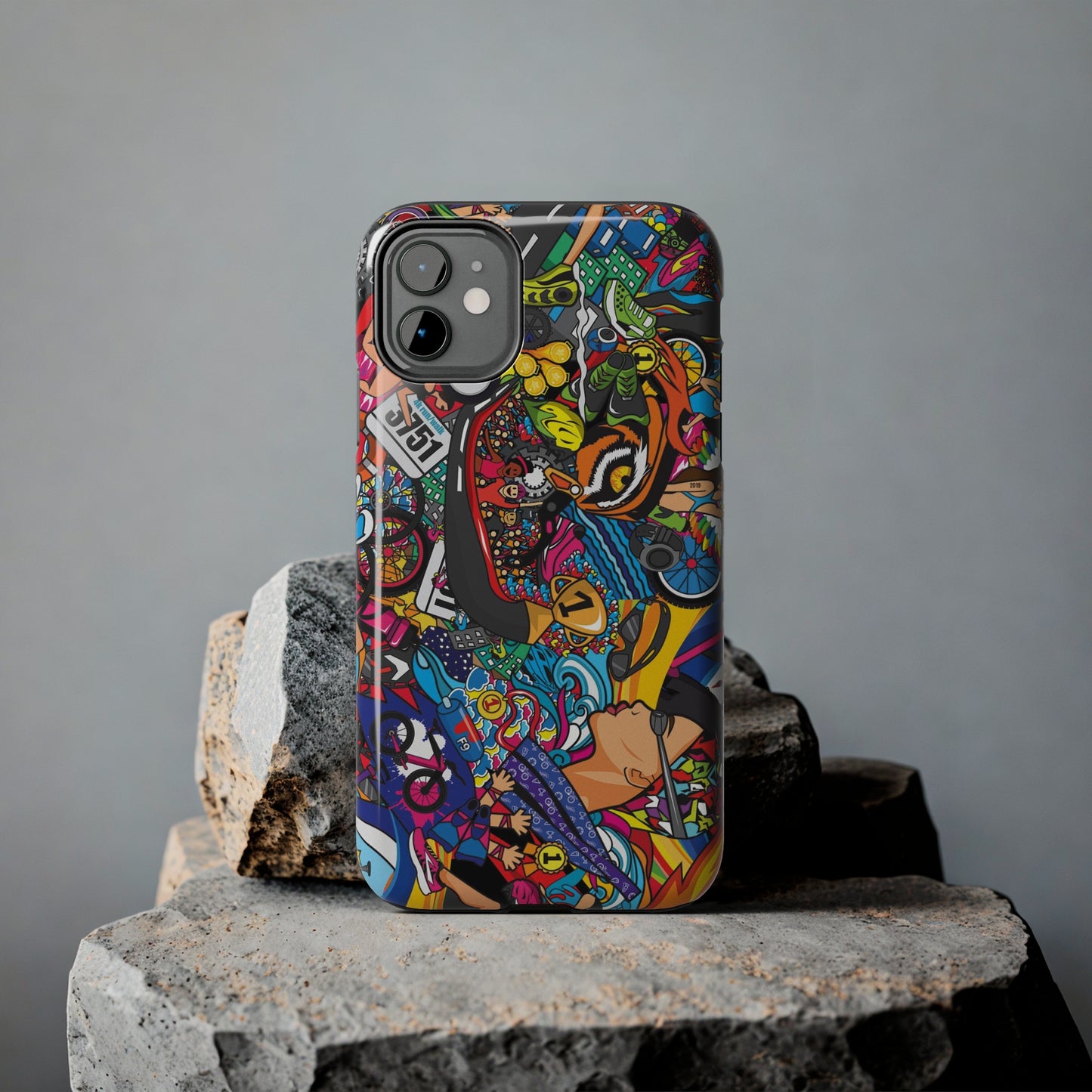 Diverse Women's Triathlete Mural iPhone Case | Swim, Bike, Run Art | Lightweight & Impact-Resistant