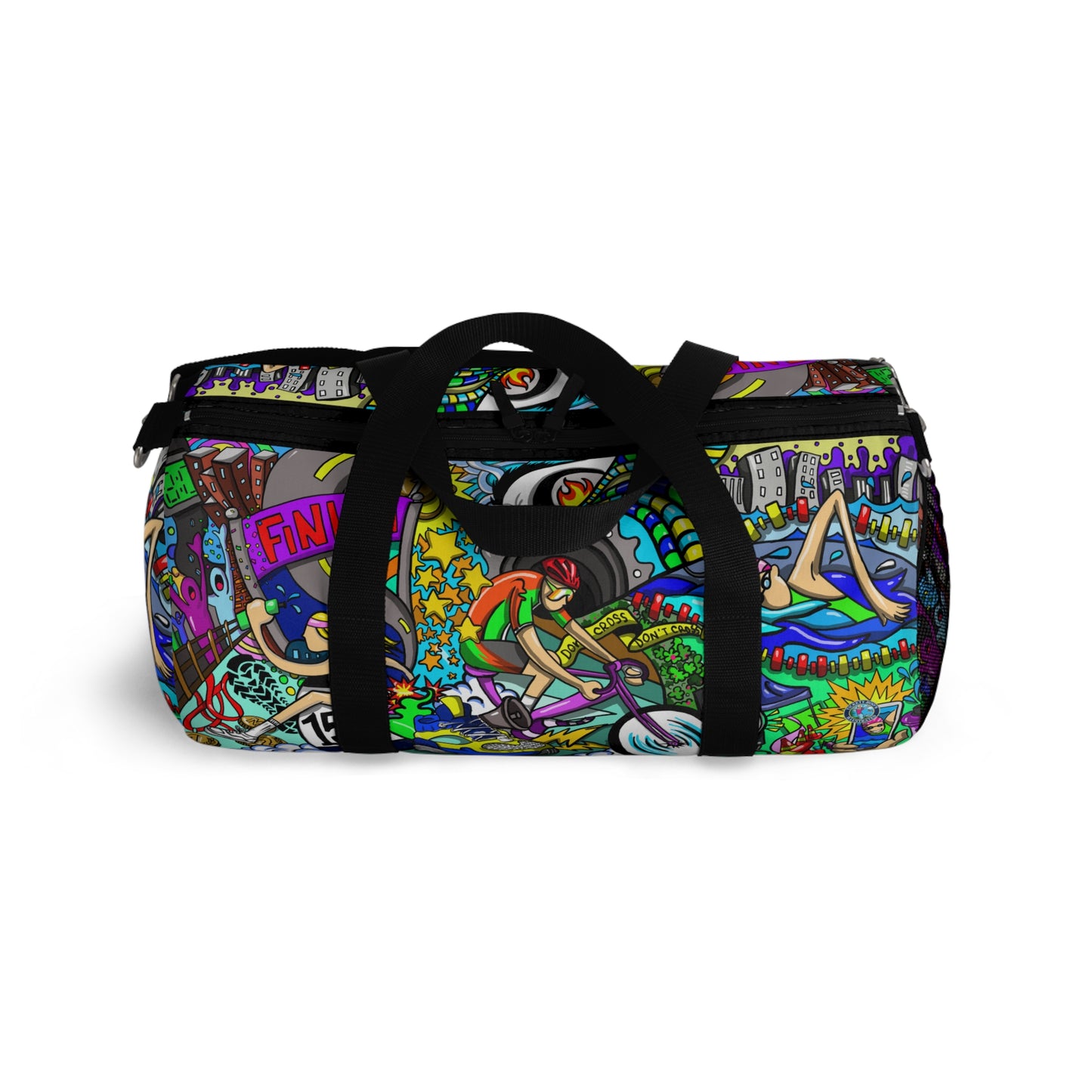 Women's Triathlon Artistic Mural Duffel Bag - Carry Your Passion in Style