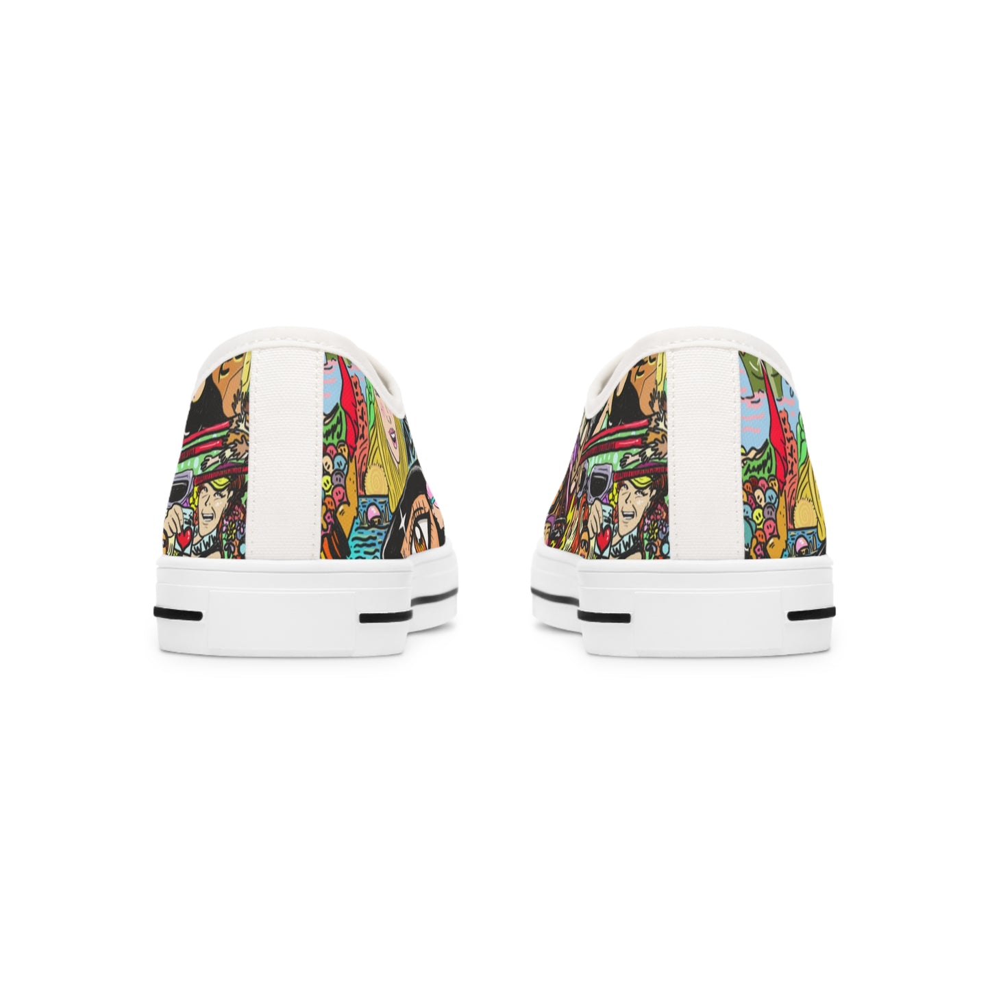 Empower Your Stride with Badass Women in Sports Graffiti Sneakers - Low Top Sneakers