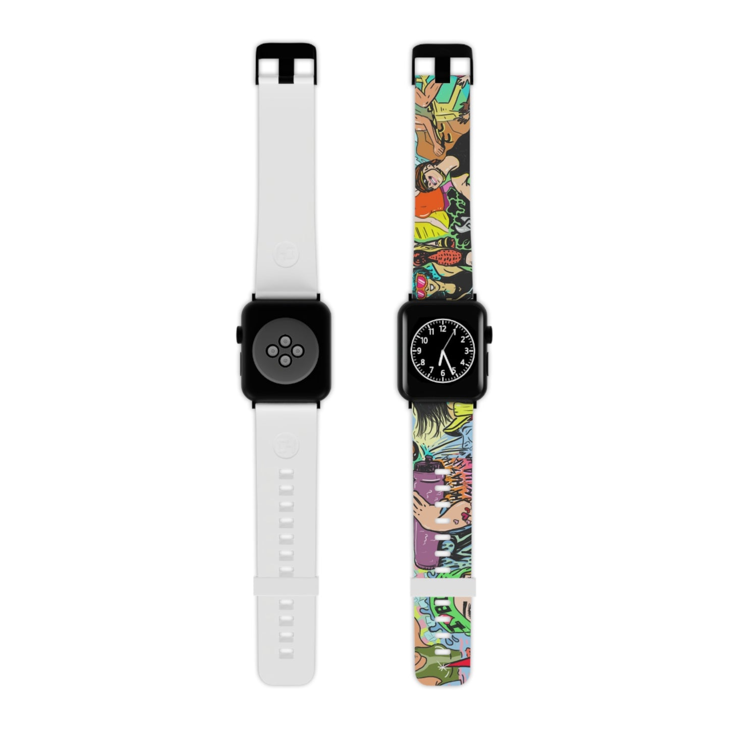 Colorful Women's Triathlon Graffiti Apple Watch Band | Swim, Bike, Run Design | Sweat-Proof & Premium Quality