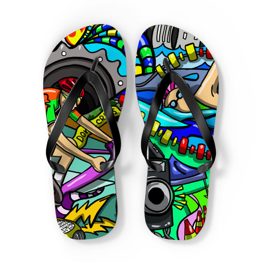 Colorful Swimming and Cycling Flip Flops | Fun Athlete Design | Comfortable EVA Sole