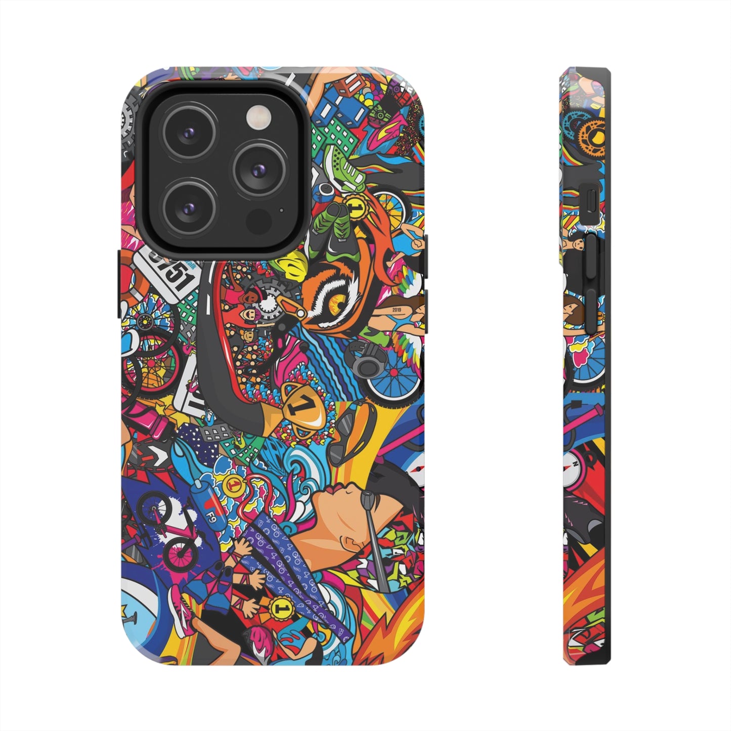 Diverse Women's Triathlete Mural iPhone Case | Swim, Bike, Run Art | Lightweight & Impact-Resistant