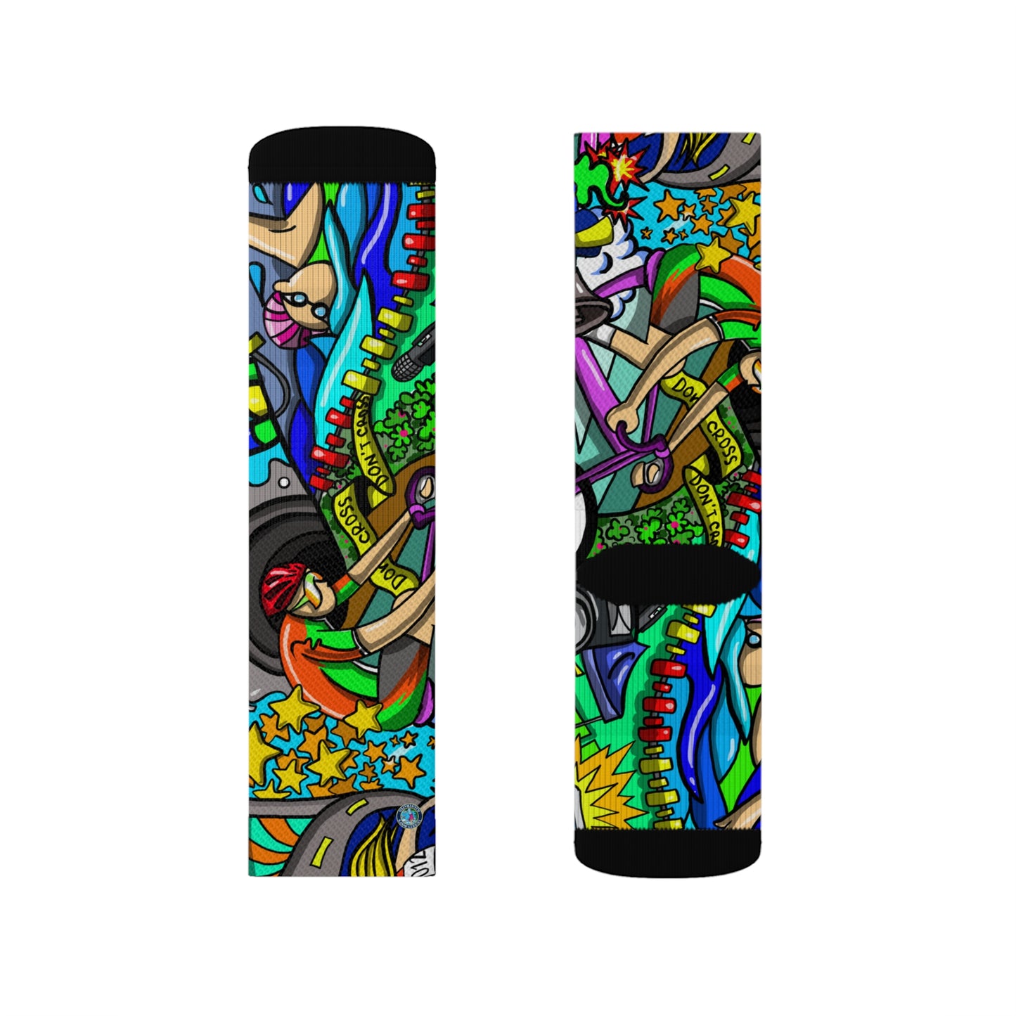 Unisex Triathlon Artistic Socks | Multisport Endurance Mural