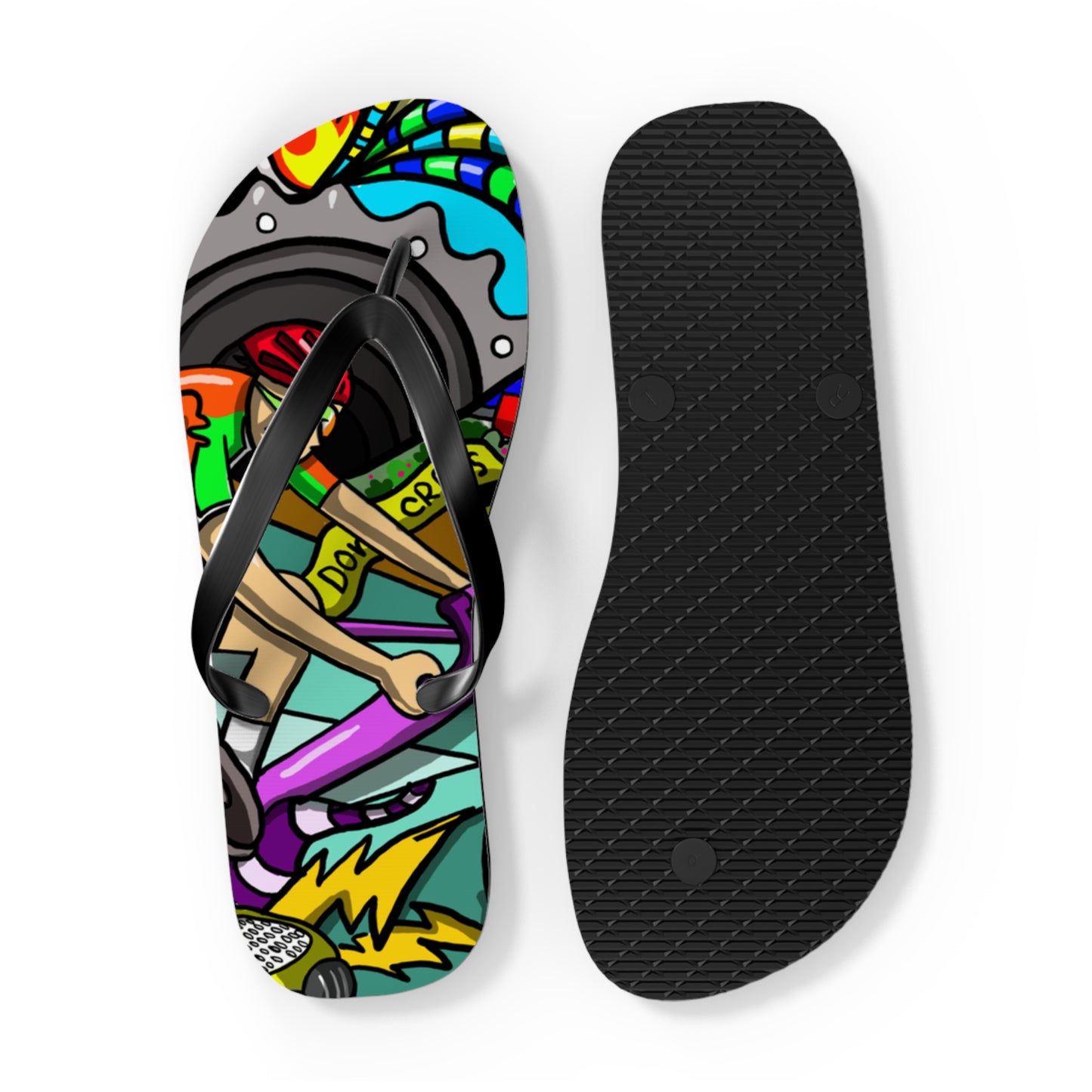 Colorful Swimming and Cycling Flip Flops | Fun Athlete Design | Comfortable EVA Sole