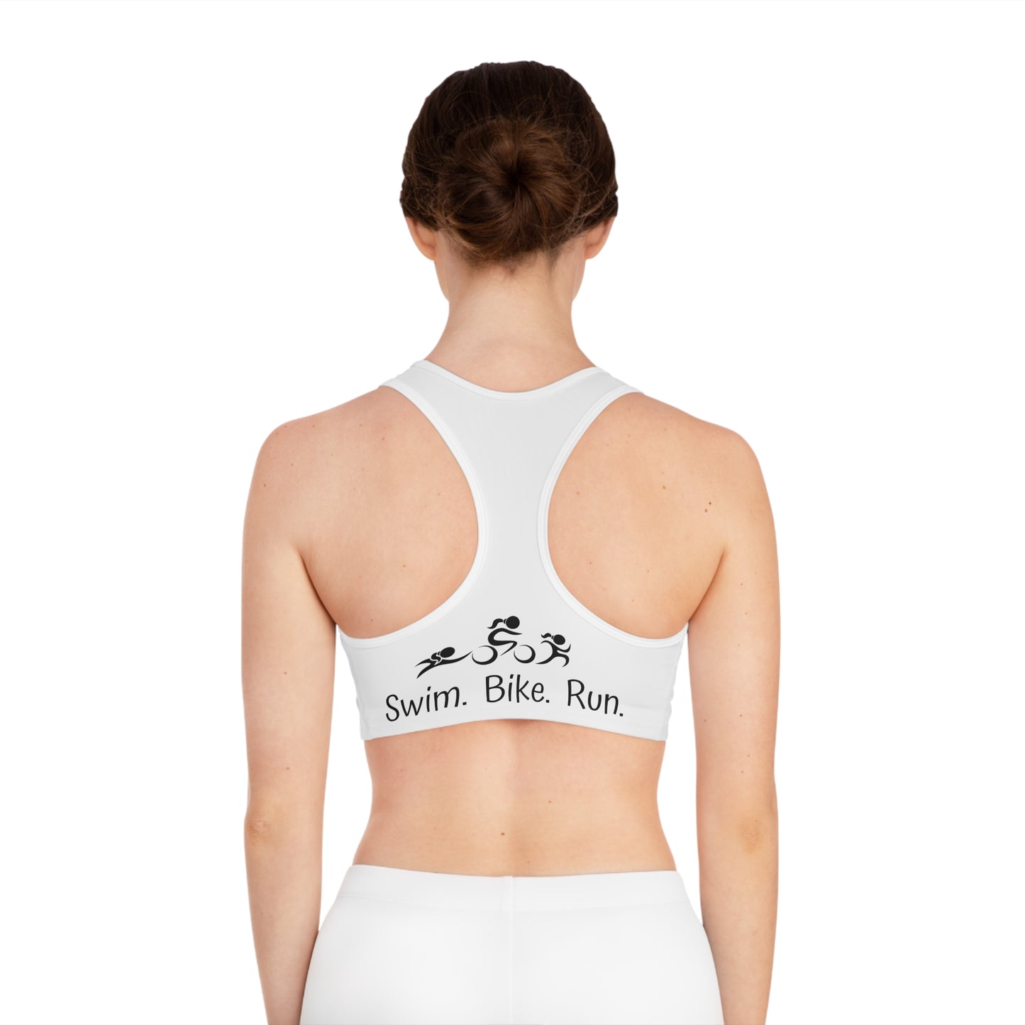 Women's Triathlete Logo Sports Bra - Embrace the Triathlon Journey - Swim Bike Run Race in Style