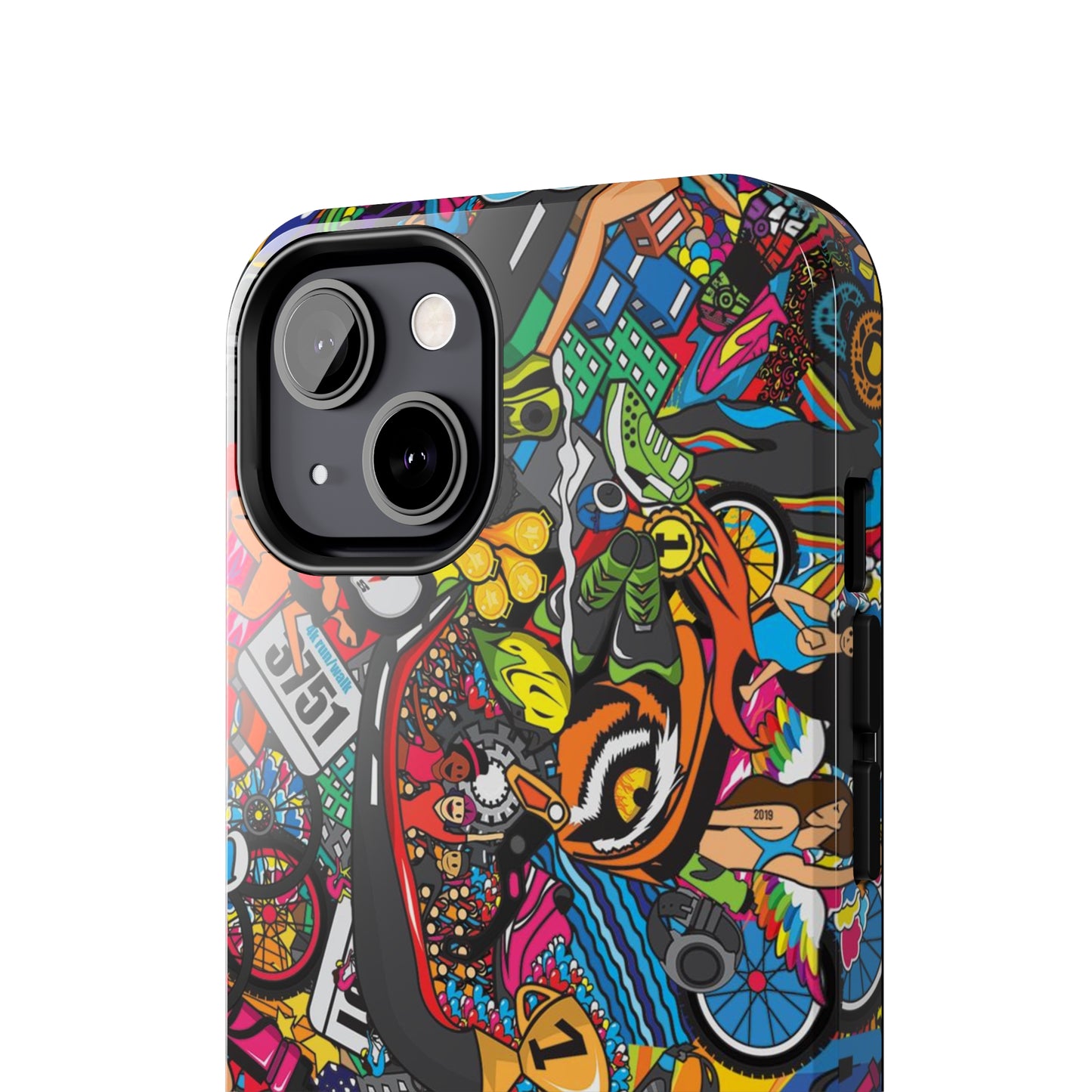 Diverse Women's Triathlete Mural iPhone Case | Swim, Bike, Run Art | Lightweight & Impact-Resistant