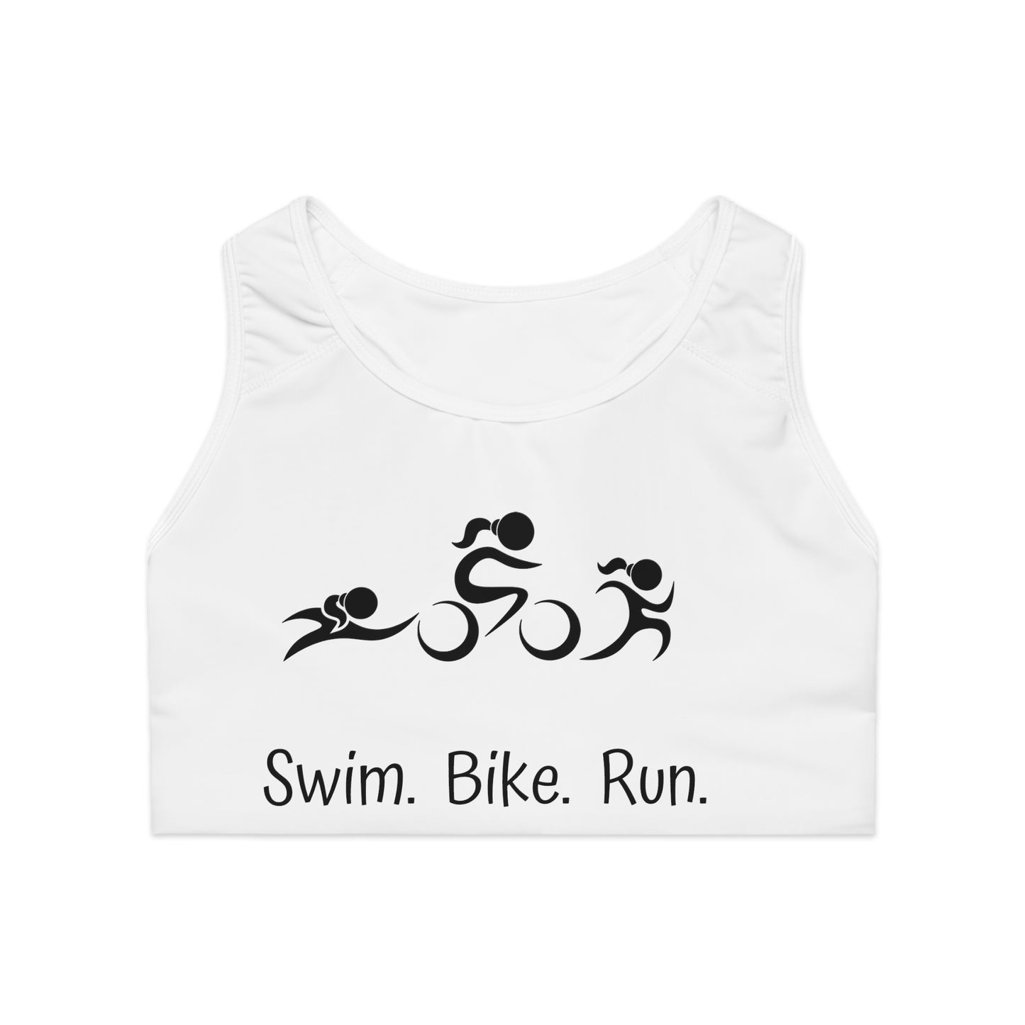 Women's Triathlete Logo Sports Bra - Embrace the Triathlon Journey - Swim Bike Run Race in Style