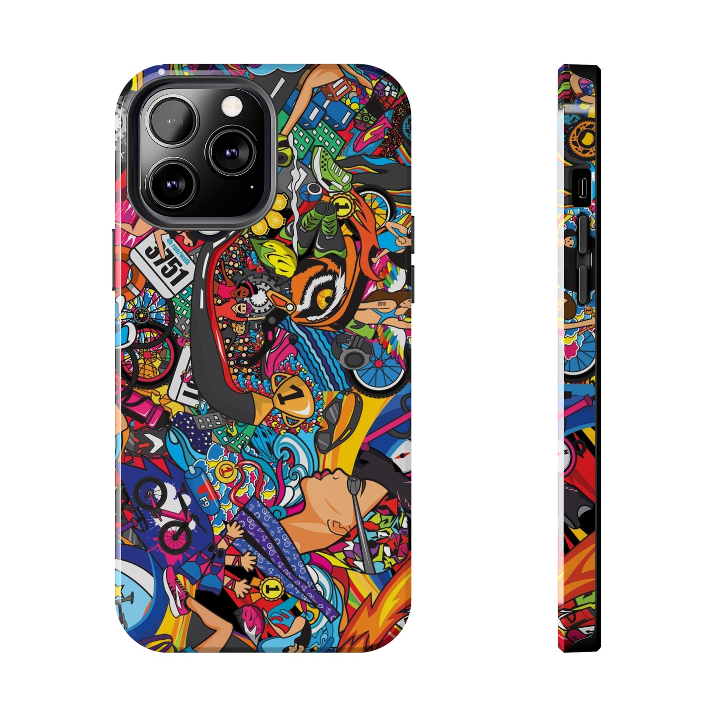 Diverse Women's Triathlete Mural iPhone Case | Swim, Bike, Run Art | Lightweight & Impact-Resistant