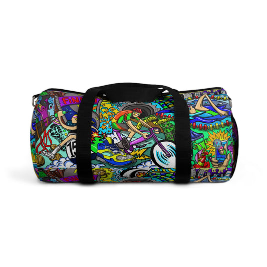 Women's Triathlon Artistic Mural Duffel Bag - Carry Your Passion in Style