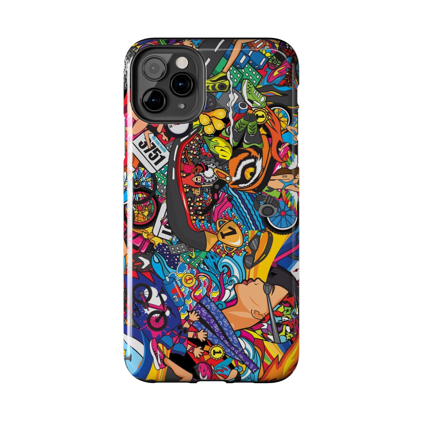 Diverse Women's Triathlete Mural iPhone Case | Swim, Bike, Run Art | Lightweight & Impact-Resistant