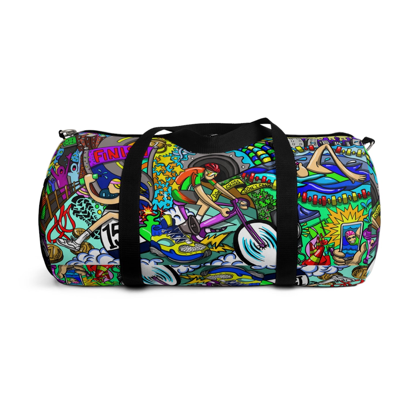 Women's Triathlon Artistic Mural Duffel Bag - Carry Your Passion in Style