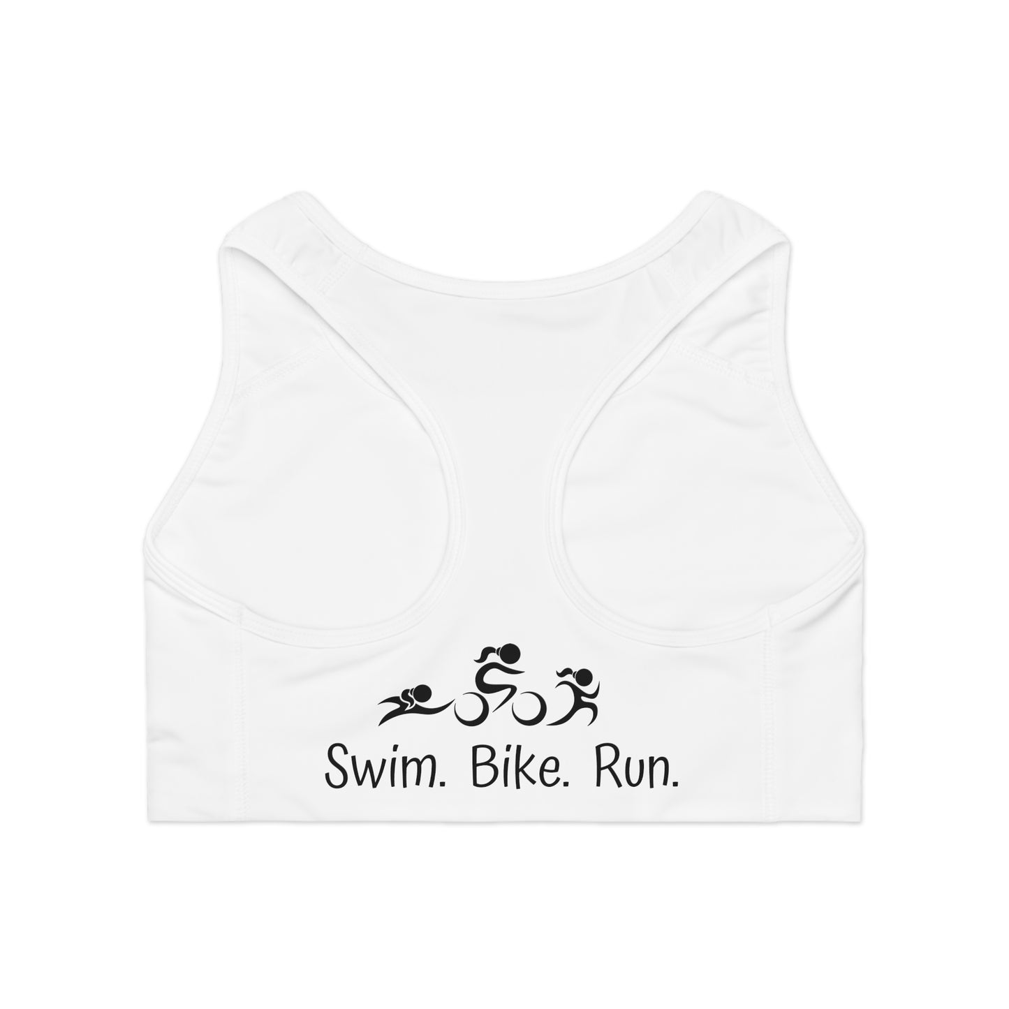 Women's Triathlete Logo Sports Bra - Embrace the Triathlon Journey - Swim Bike Run Race in Style