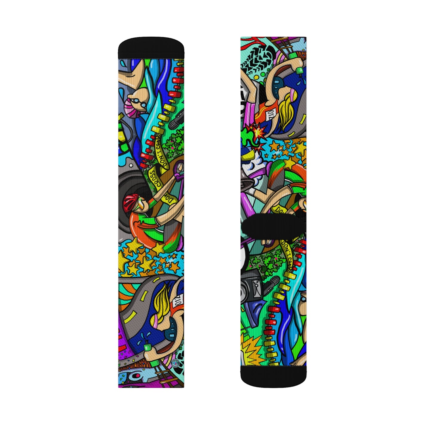 Unisex Triathlon Artistic Socks | Multisport Endurance Mural