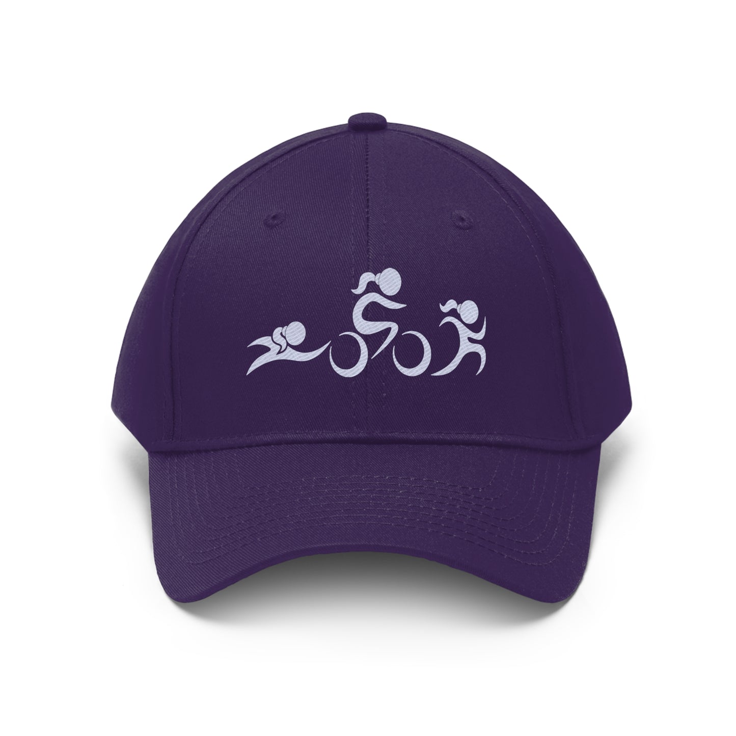 Women's Triathlete Logo Cap | Embroidered Swim, Bike, Run Design | Cotton Twill and Adjustable