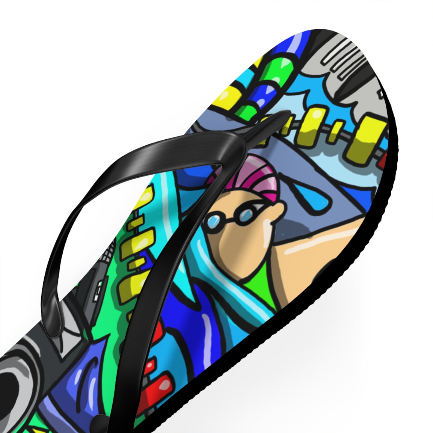 Colorful Swimming and Cycling Flip Flops | Fun Athlete Design | Comfortable EVA Sole