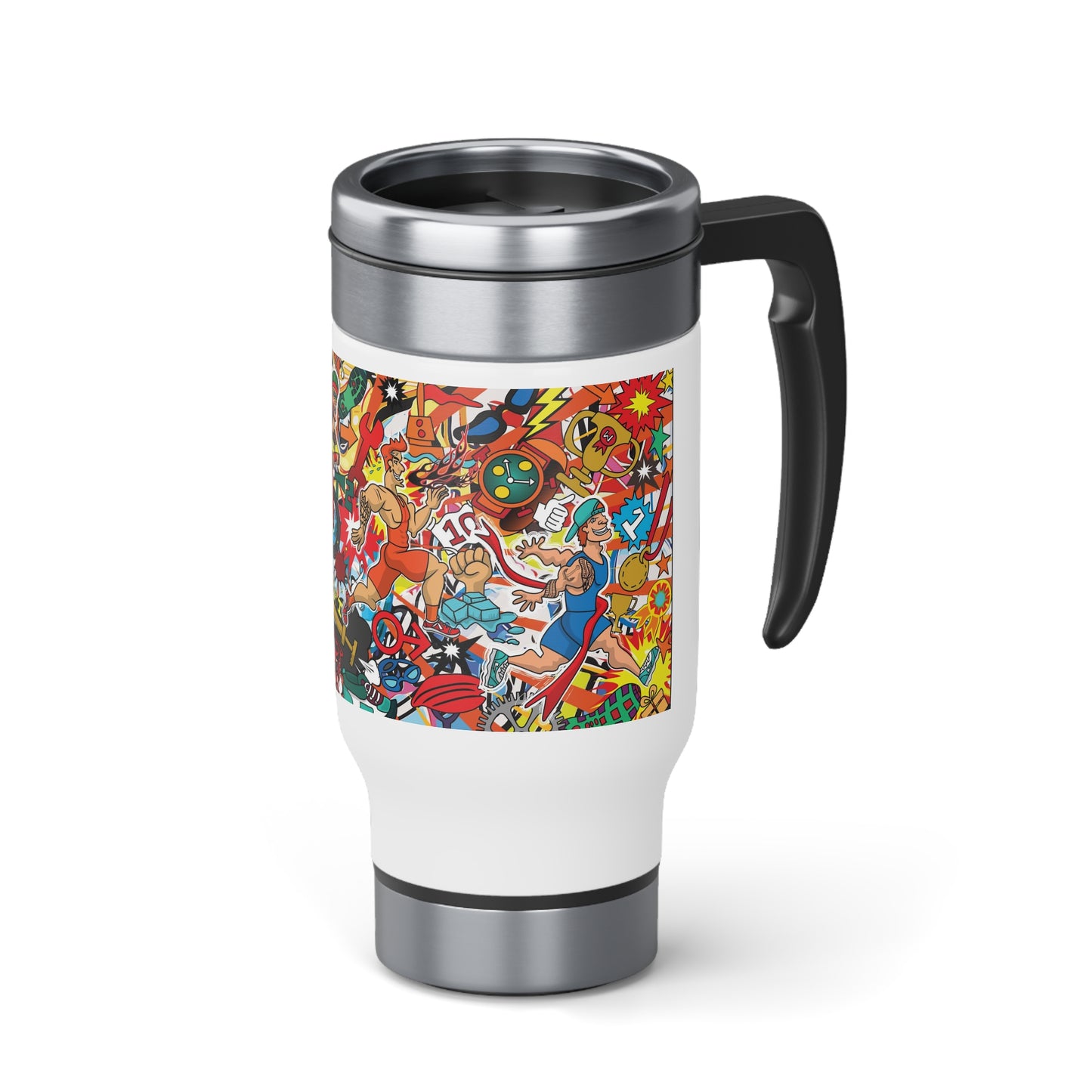 Macho Men Triathletes Stainless Steel Travel Mug - Sip & Stride with Swagger!