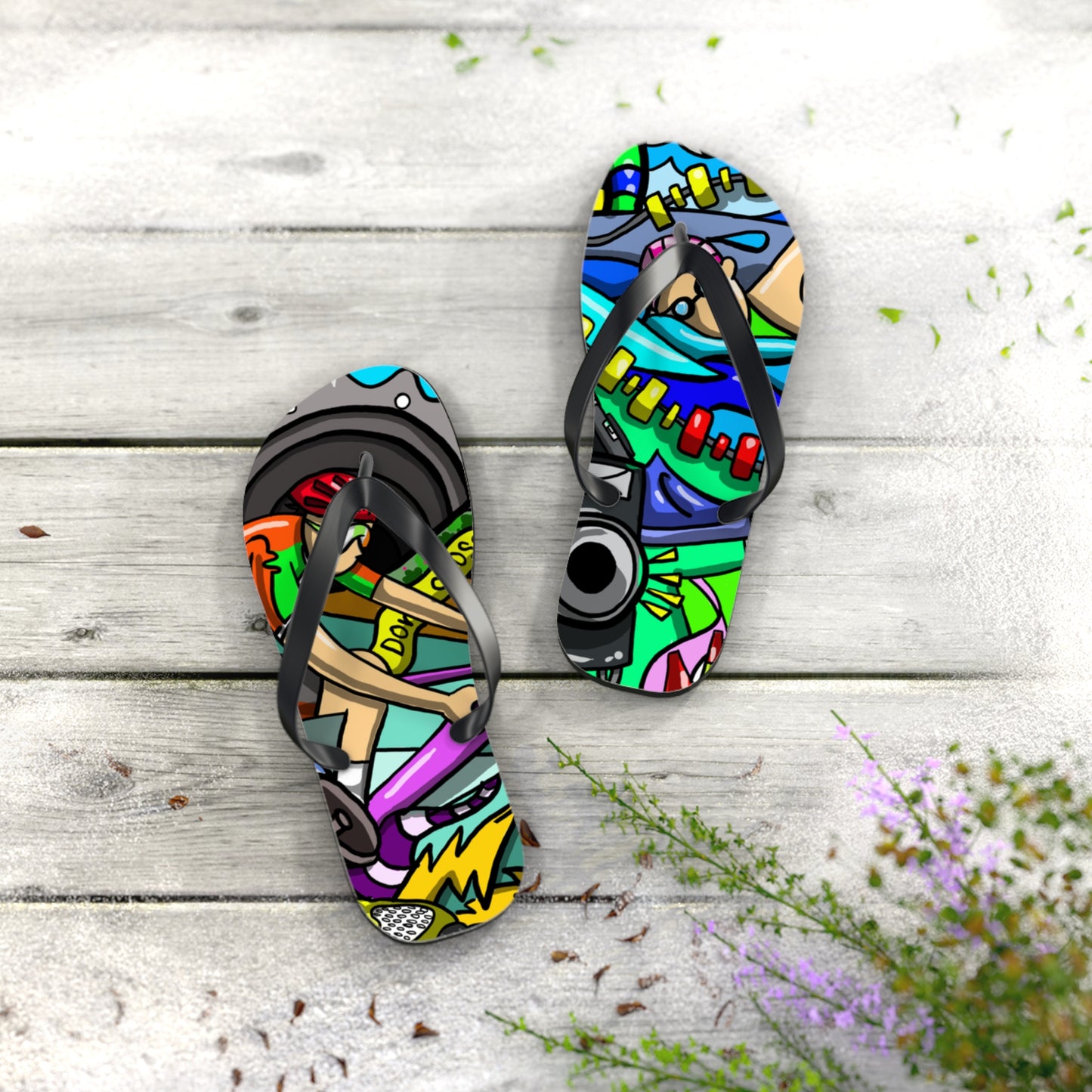 Colorful Swimming and Cycling Flip Flops | Fun Athlete Design | Comfortable EVA Sole