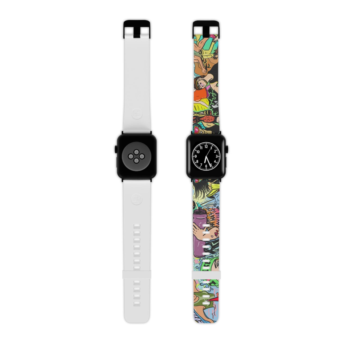 Colorful Women's Triathlon Graffiti Apple Watch Band | Swim, Bike, Run Design | Sweat-Proof & Premium Quality