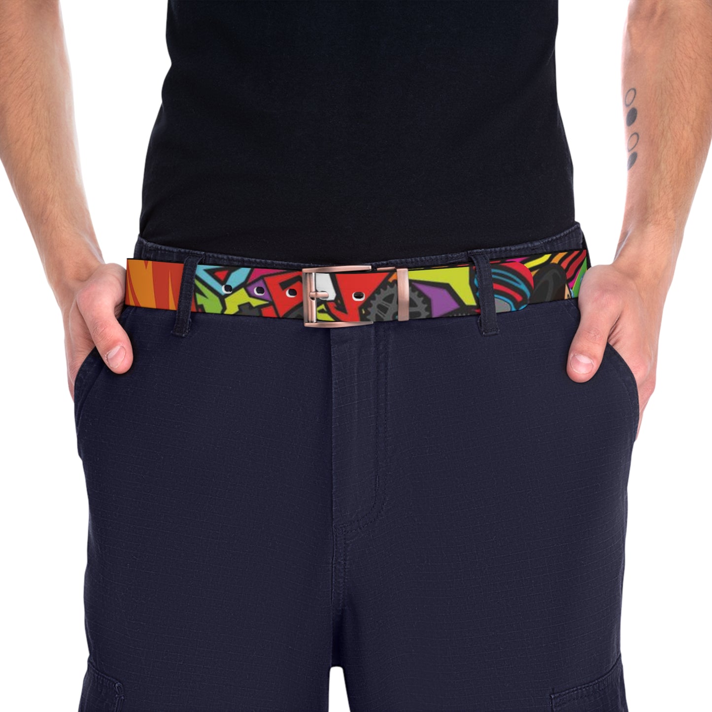 Colorful Geometric Streetwear Belt | Water-Resistant Fashion Accessory