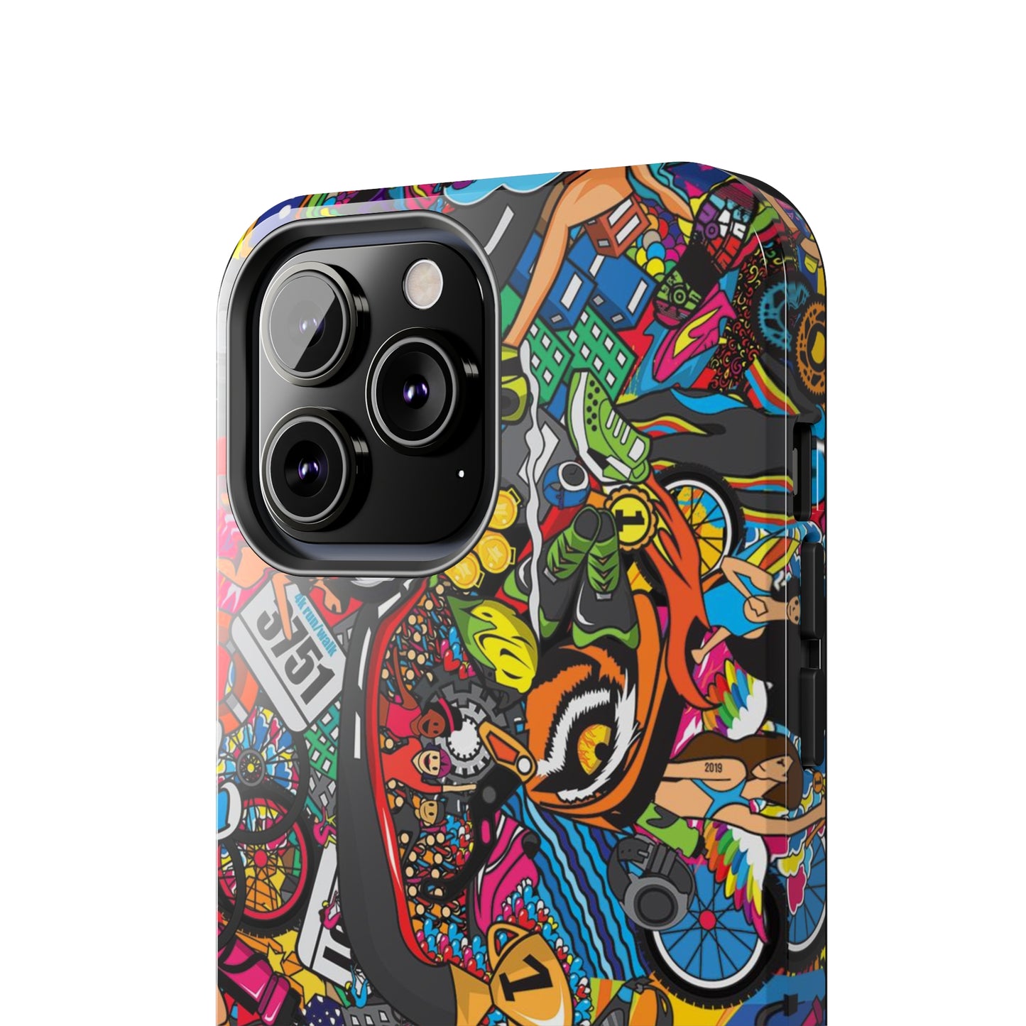 Diverse Women's Triathlete Mural iPhone Case | Swim, Bike, Run Art | Lightweight & Impact-Resistant