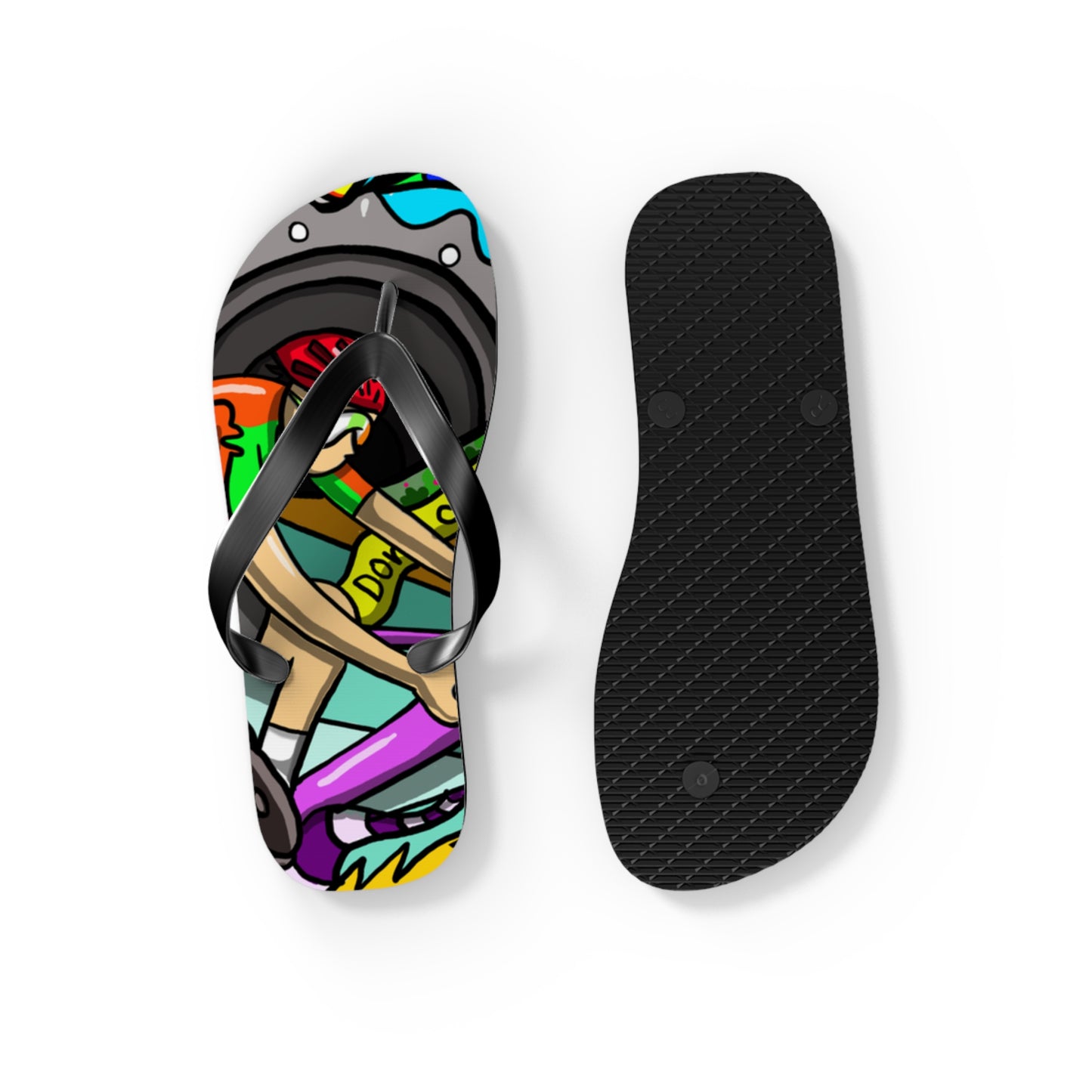 Colorful Swimming and Cycling Flip Flops | Fun Athlete Design | Comfortable EVA Sole