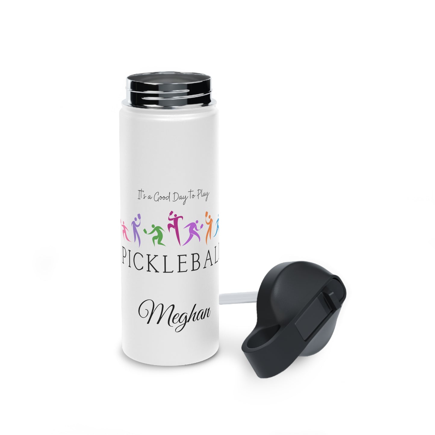 Pickleball Water Bottle, Personalized Pickleball Water Bottle, Custom Pickleball Stainless Steel Water Bottle 12 ounce 18 ounce 32 ounce