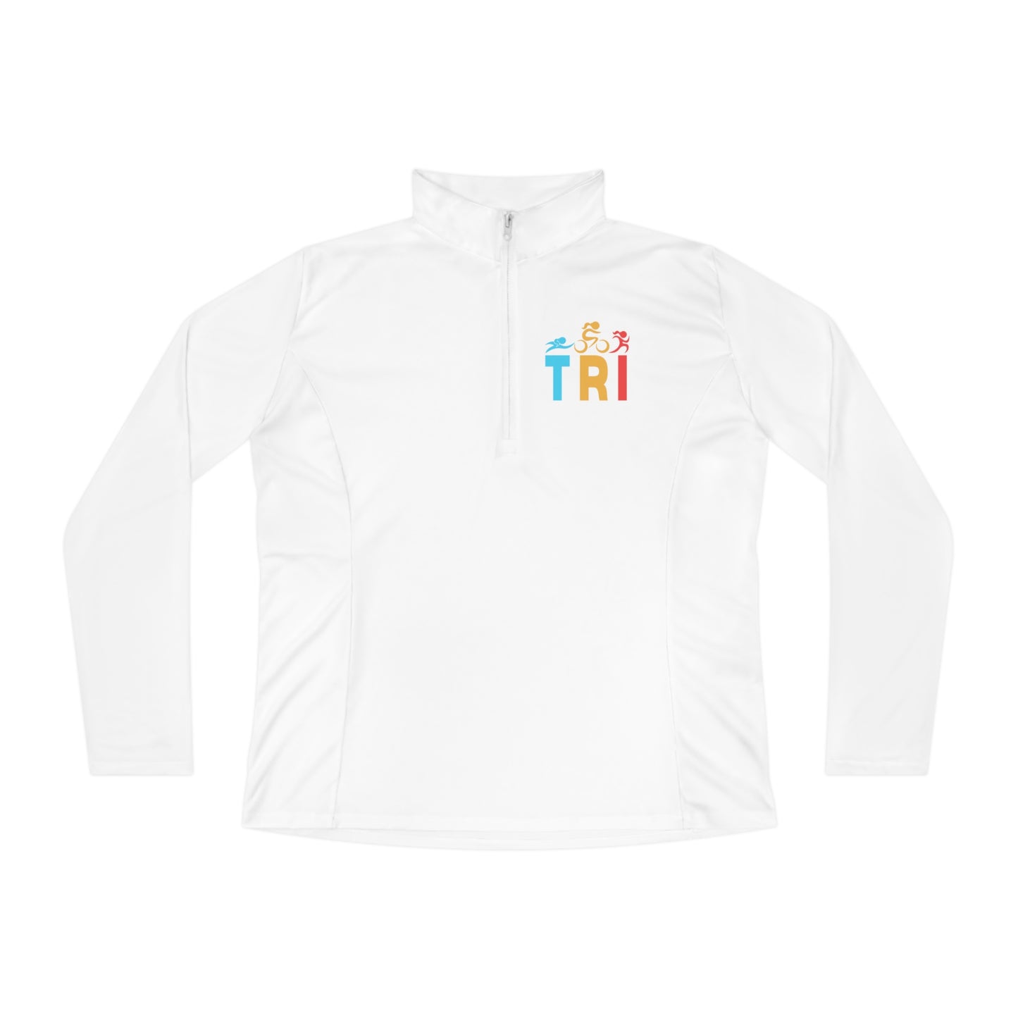 Sport-Tek Women's Quarter-Zip Triathlete Pullover | Swim, Bike, Run Logo | Retro TRI