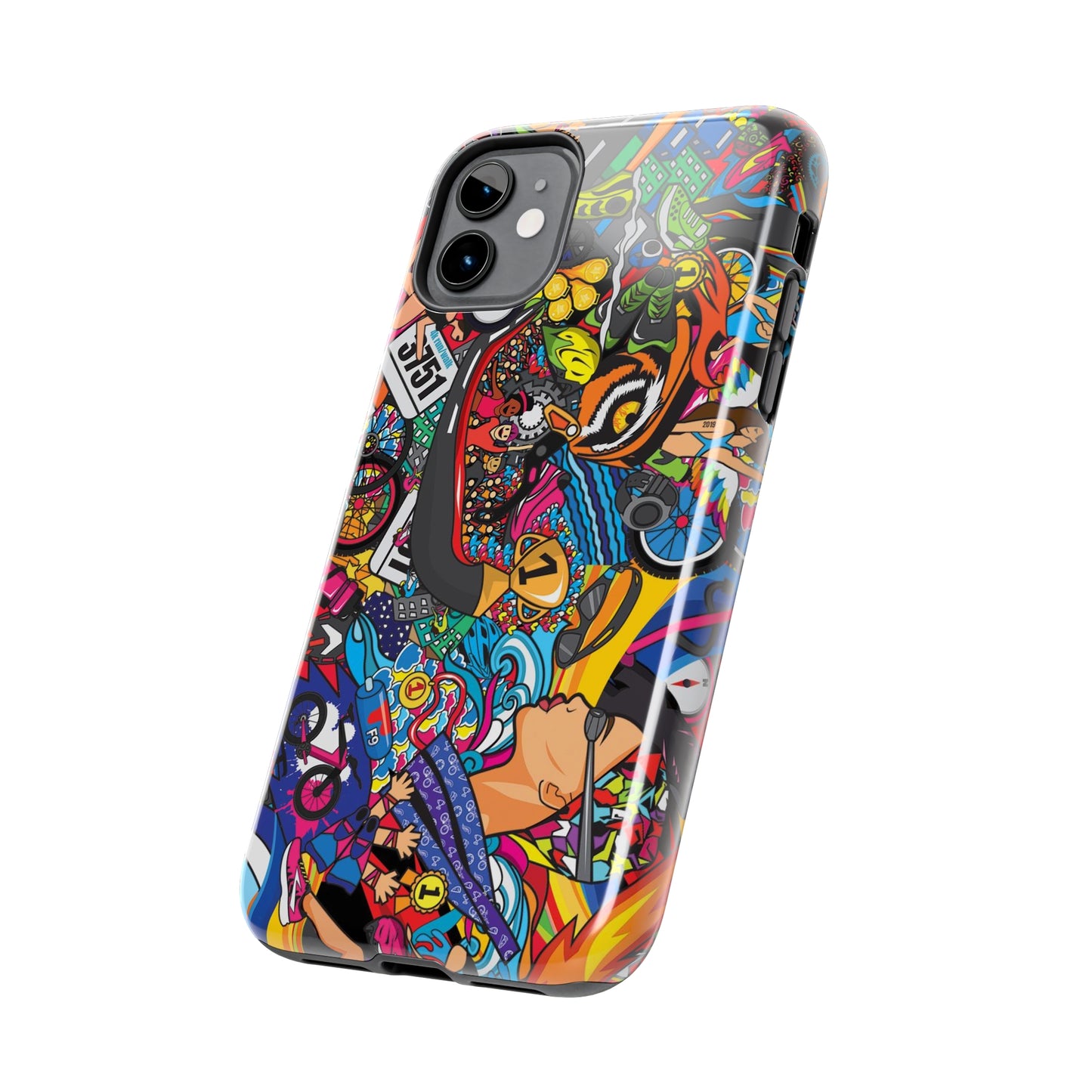 Diverse Women's Triathlete Mural iPhone Case | Swim, Bike, Run Art | Lightweight & Impact-Resistant