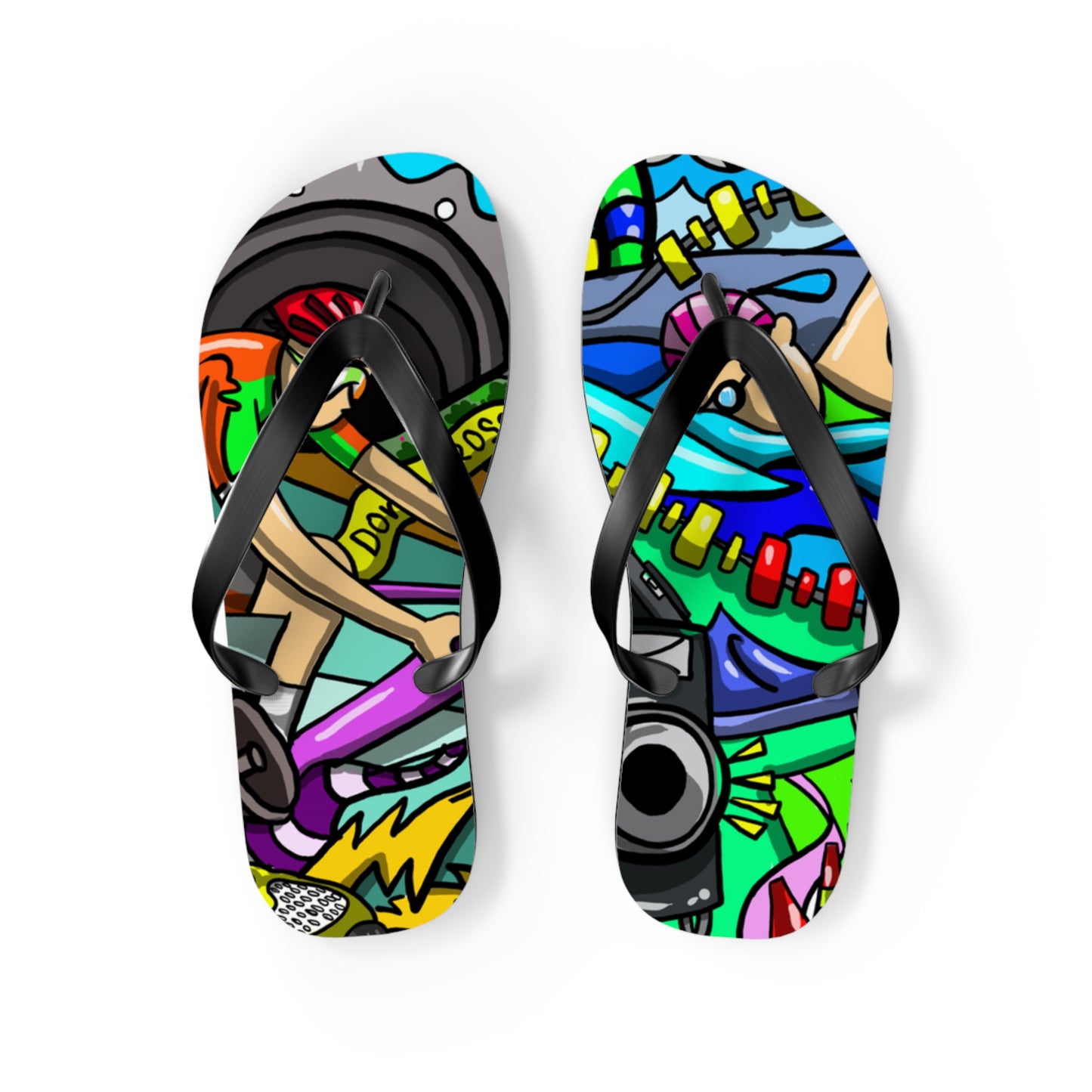 Colorful Swimming and Cycling Flip Flops | Fun Athlete Design | Comfortable EVA Sole