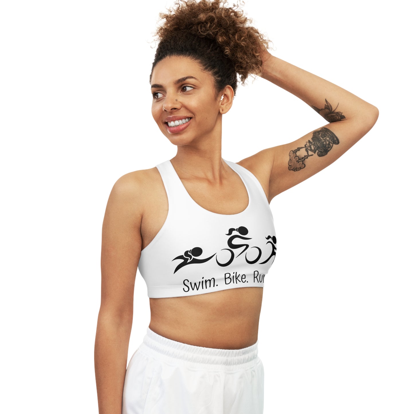 Women's Triathlon-Inspired Seamless Racerback Sports Bra | Medium Support