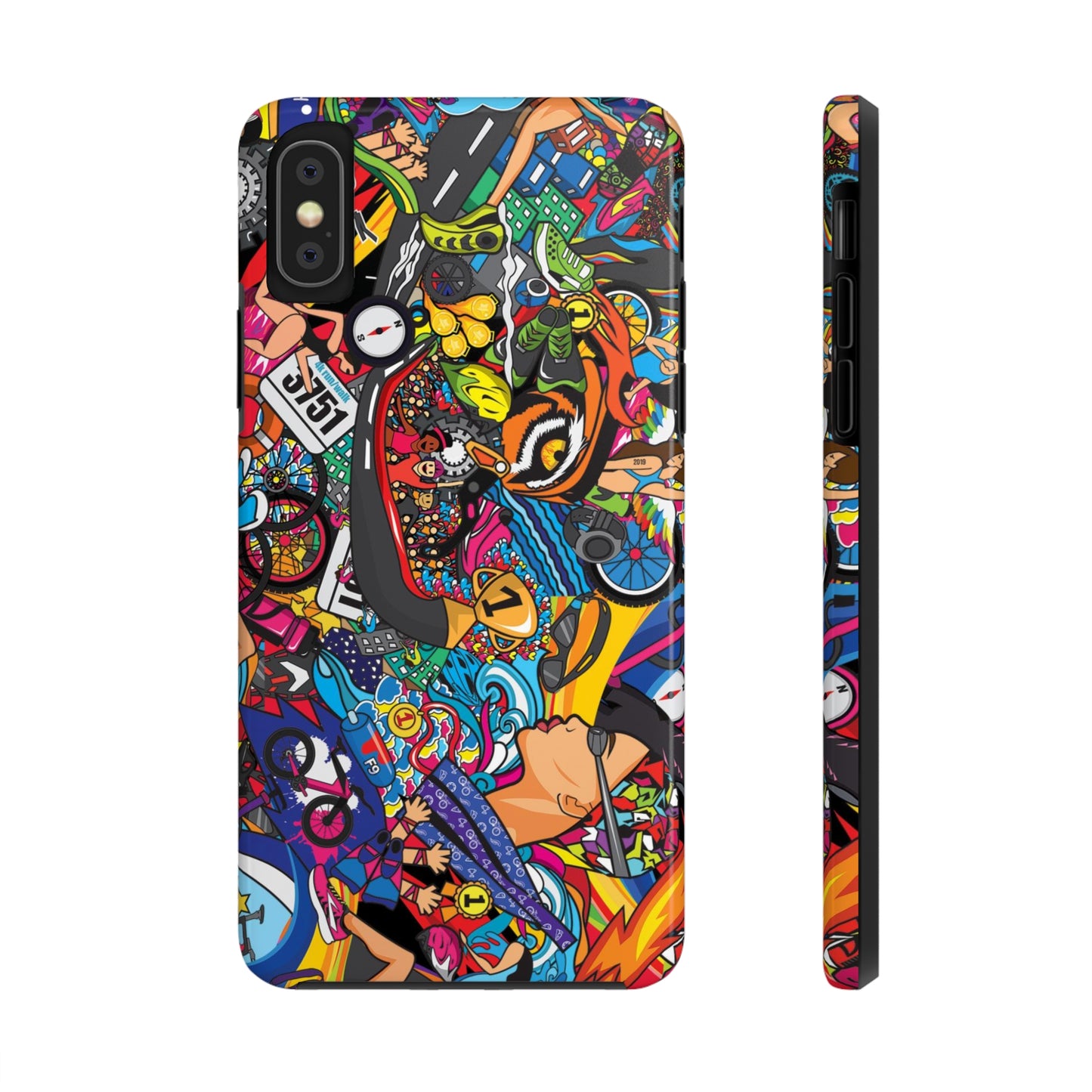 Diverse Women's Triathlete Mural iPhone Case | Swim, Bike, Run Art | Lightweight & Impact-Resistant