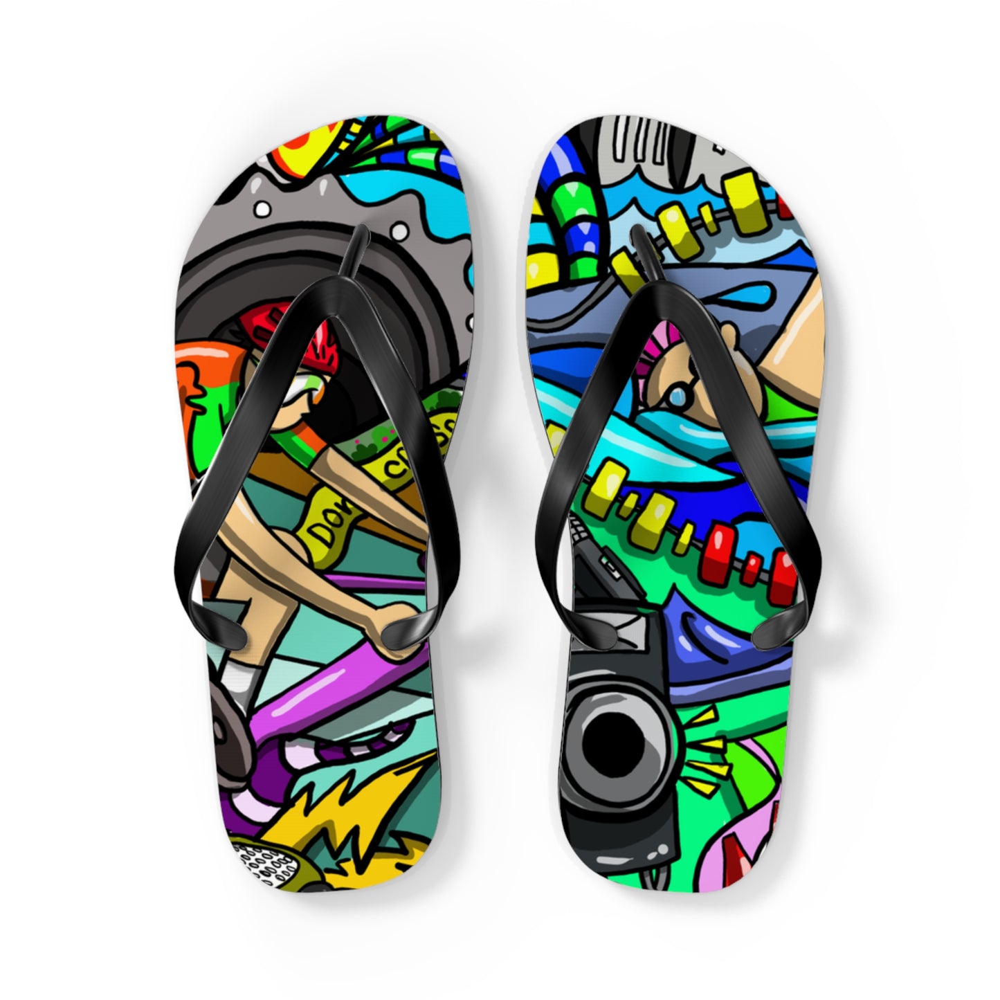 Colorful Swimming and Cycling Flip Flops | Fun Athlete Design | Comfortable EVA Sole