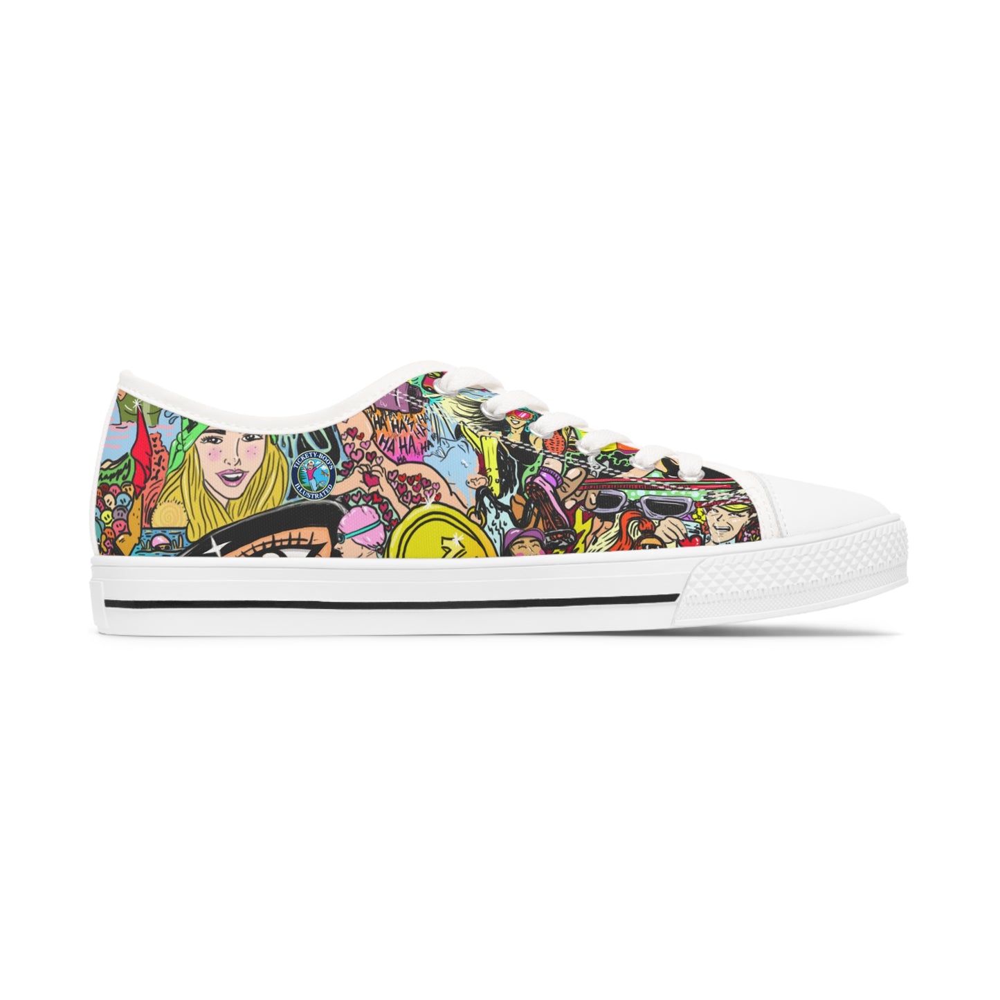 Empower Your Stride with Badass Women in Sports Graffiti Sneakers - Low Top Sneakers