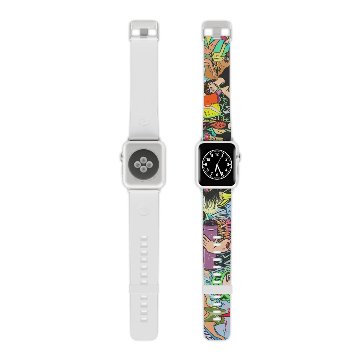 Colorful Women's Triathlon Graffiti Apple Watch Band | Swim, Bike, Run Design | Sweat-Proof & Premium Quality