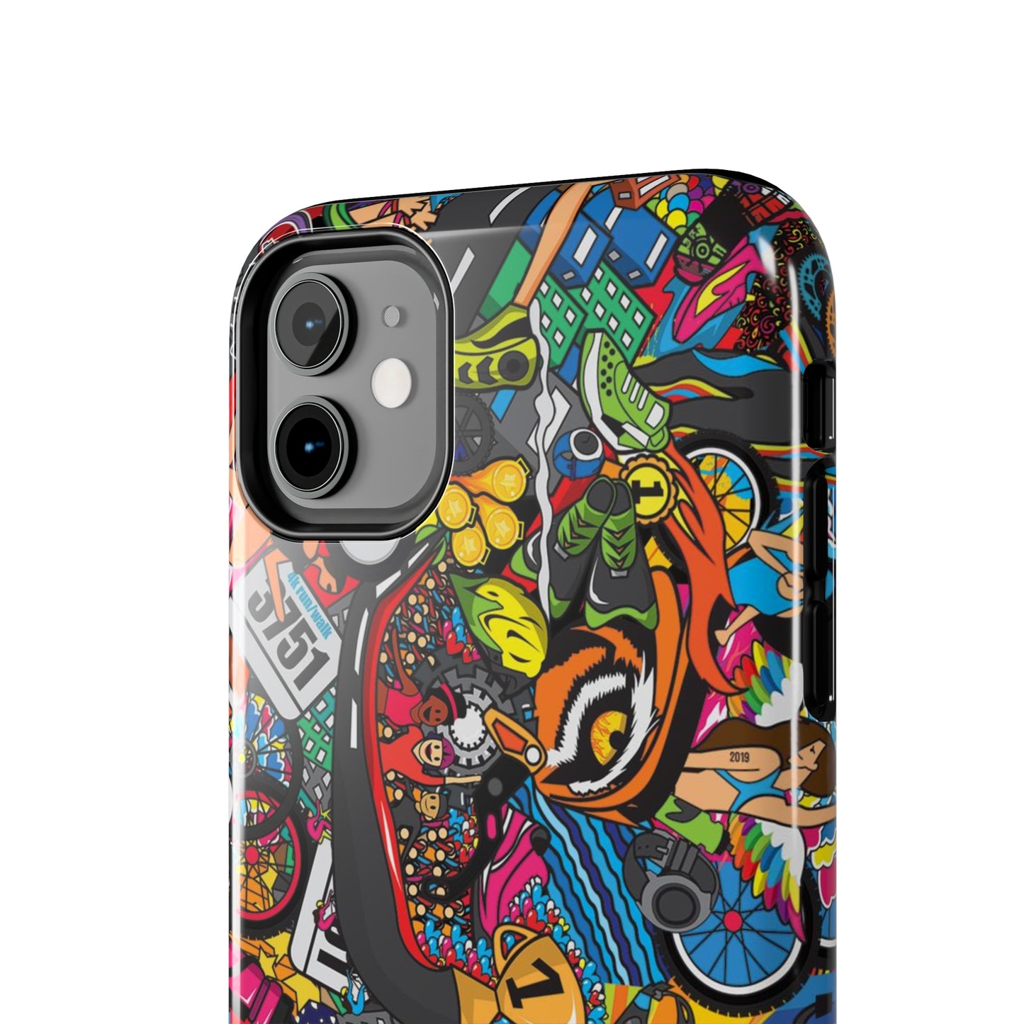 Diverse Women's Triathlete Mural iPhone Case | Swim, Bike, Run Art | Lightweight & Impact-Resistant