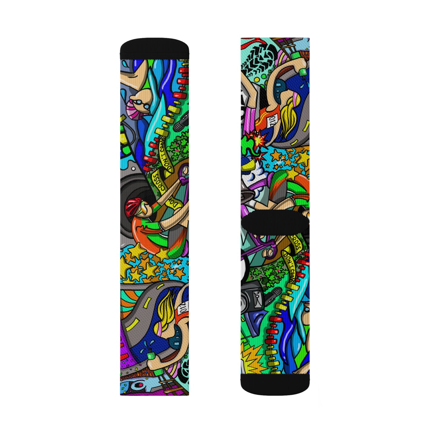 Unisex Triathlon Artistic Socks | Multisport Endurance Mural