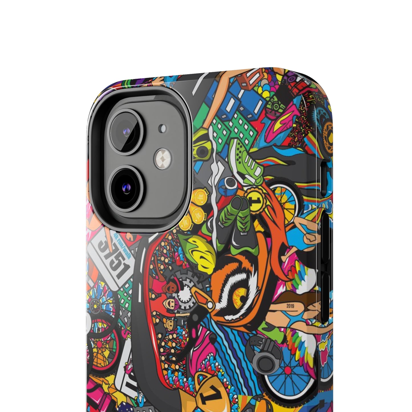 Diverse Women's Triathlete Mural iPhone Case | Swim, Bike, Run Art | Lightweight & Impact-Resistant