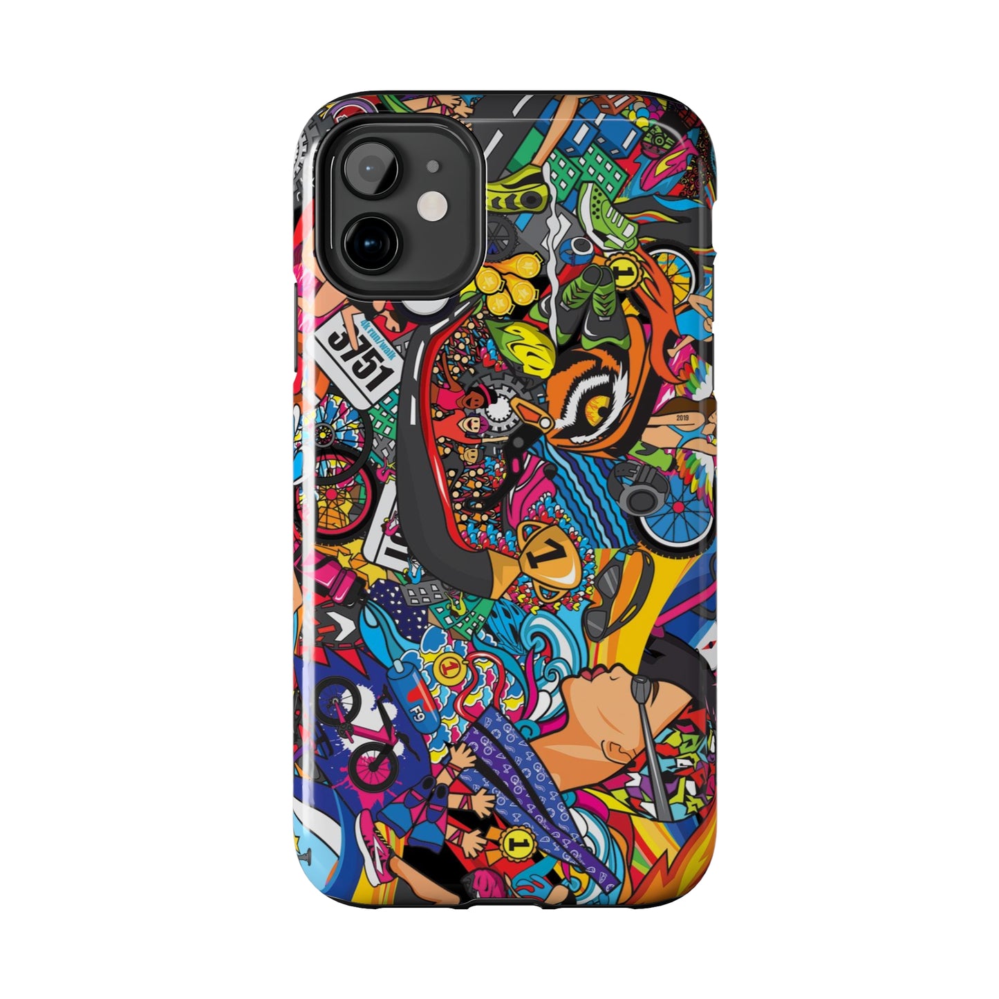 Diverse Women's Triathlete Mural iPhone Case | Swim, Bike, Run Art | Lightweight & Impact-Resistant