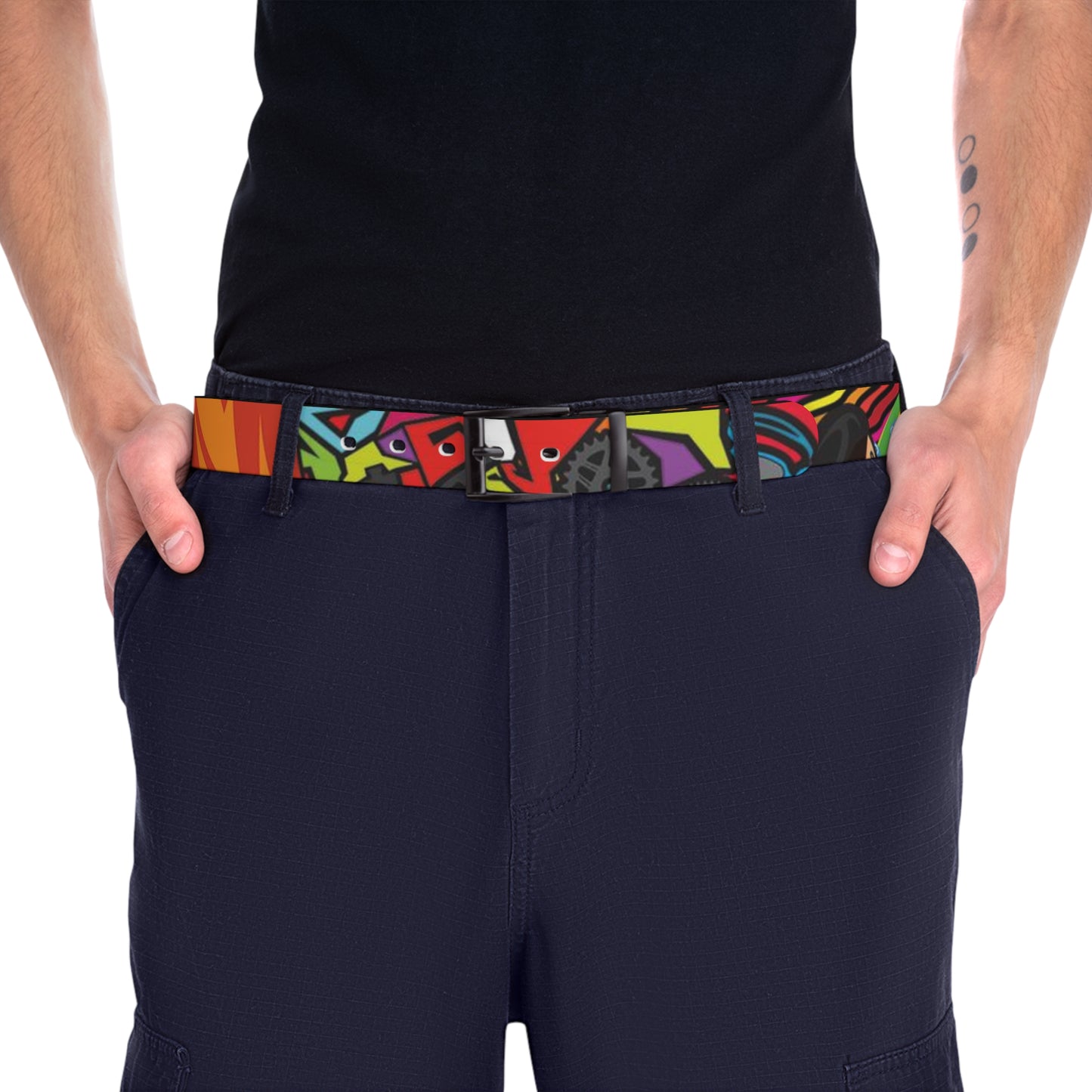 Colorful Geometric Streetwear Belt | Water-Resistant Fashion Accessory