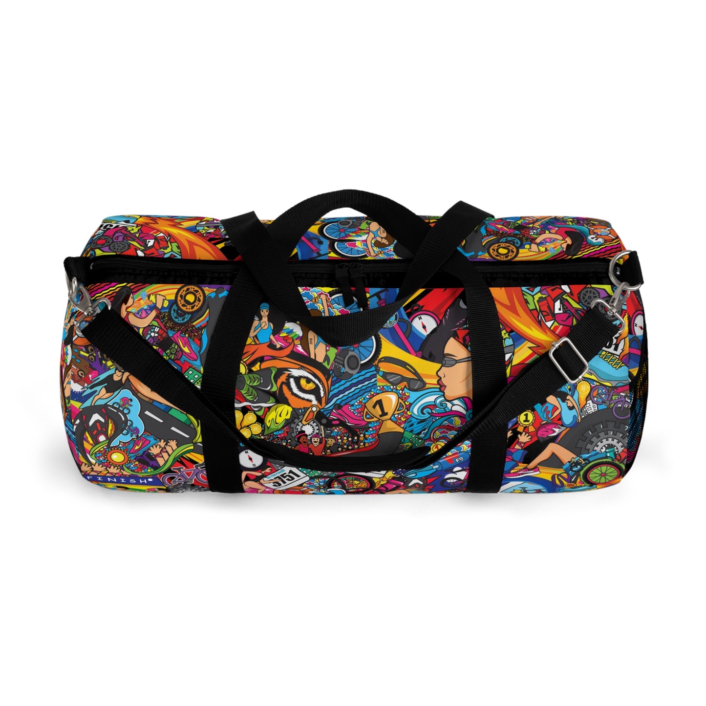 Women's Triathlete Mural Duffel Bag - Embrace Your Inner Warrior