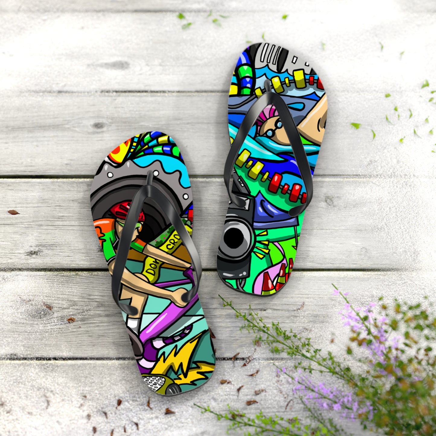 Colorful Swimming and Cycling Flip Flops | Fun Athlete Design | Comfortable EVA Sole