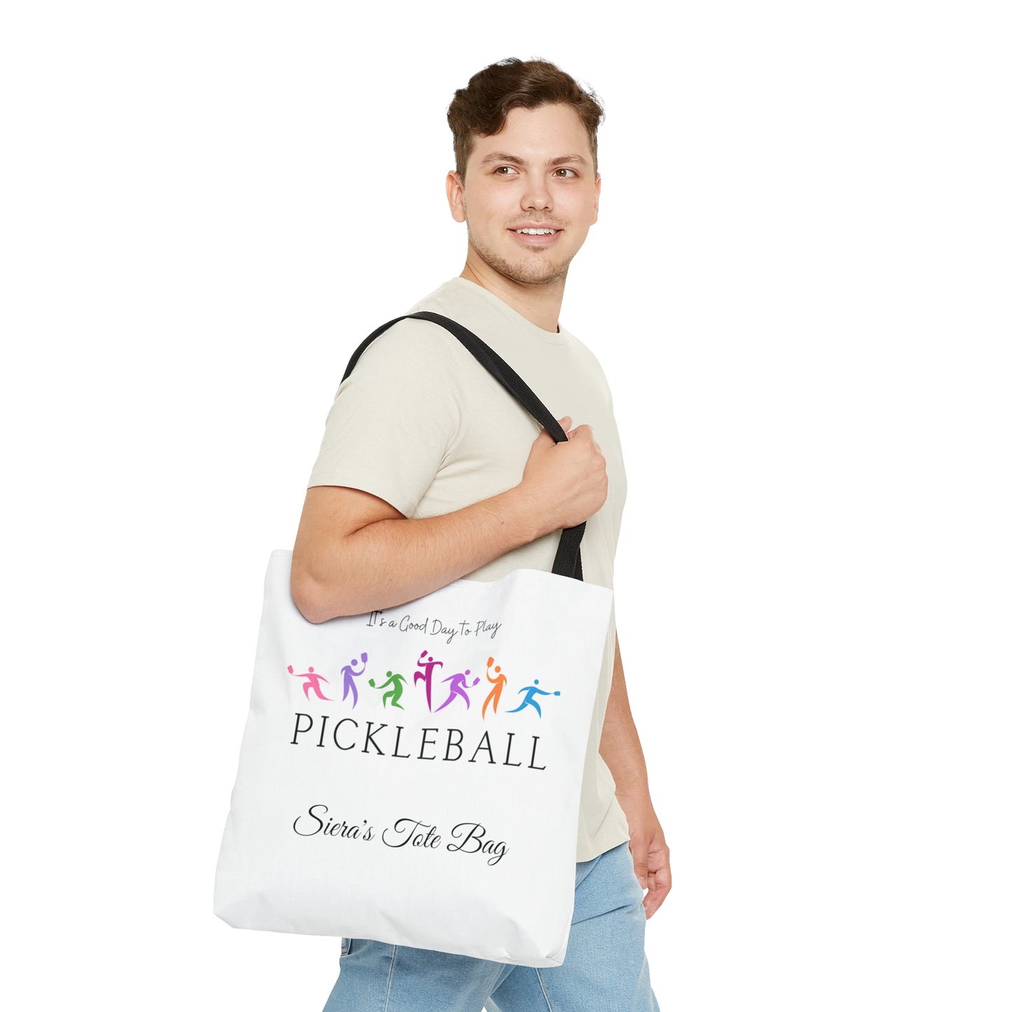 Personalized Whimsical Women's Pickleball Tote Bag | Custom Name Included on 2 Sides