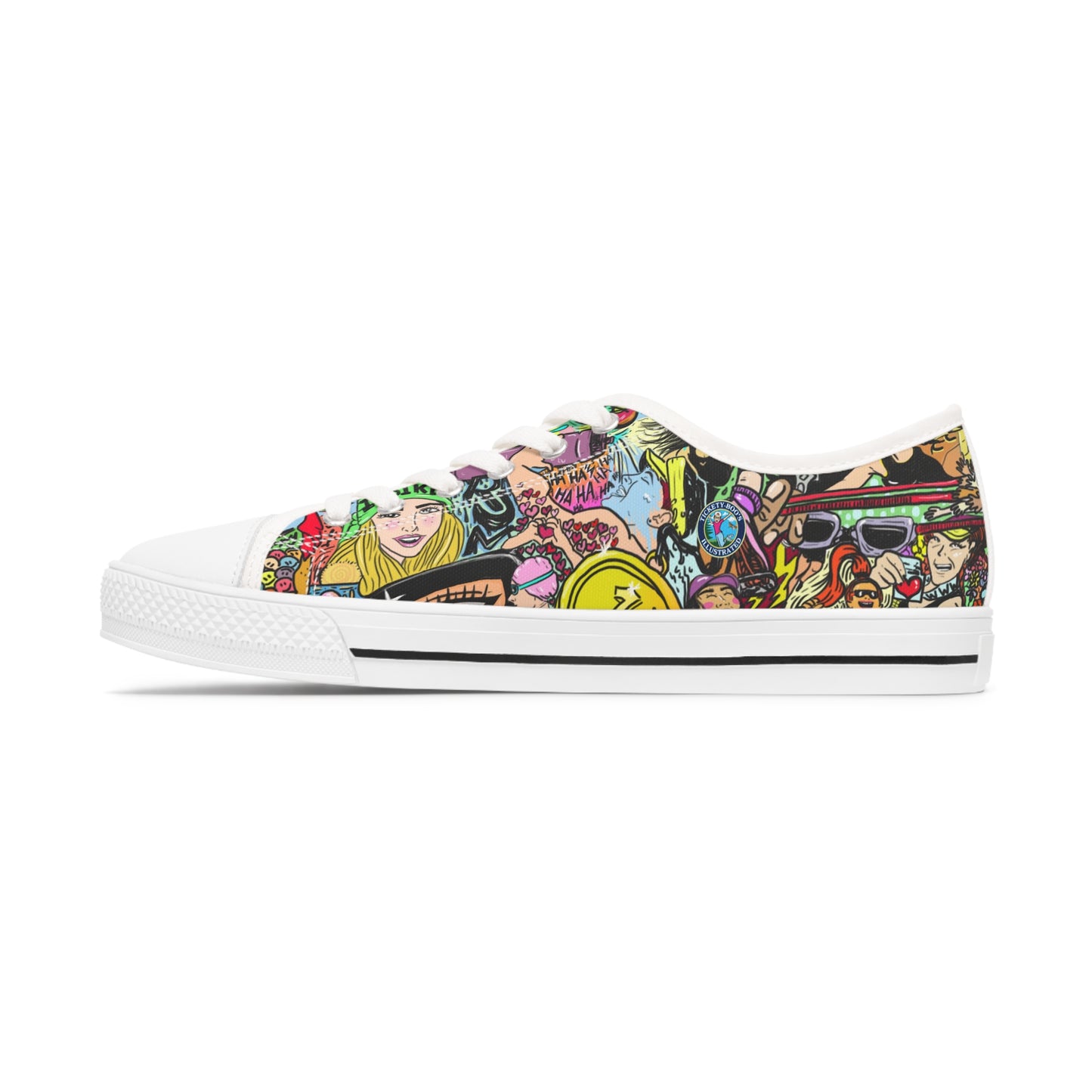 Empower Your Stride with Badass Women in Sports Graffiti Sneakers - Low Top Sneakers