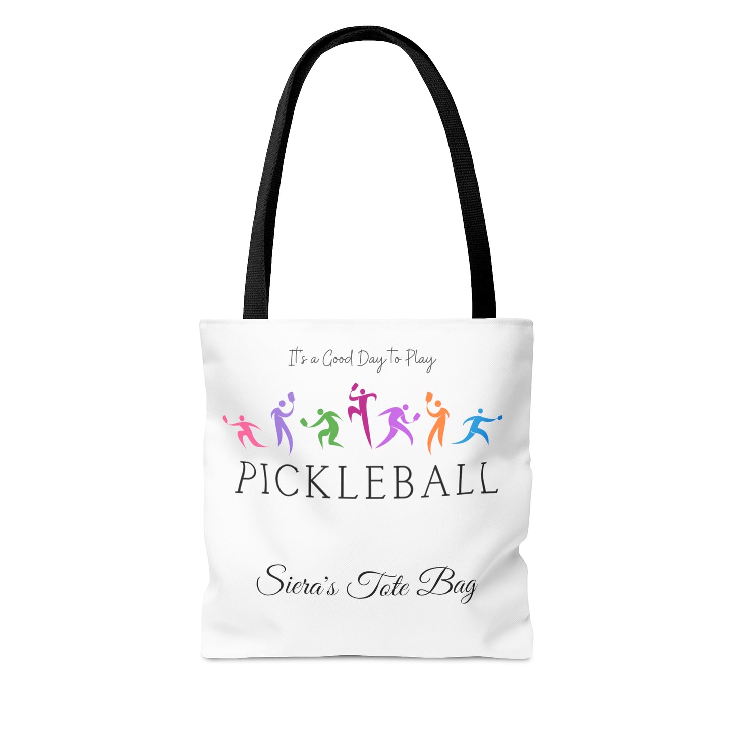 Personalized Whimsical Women's Pickleball Tote Bag | Custom Name Included on 2 Sides