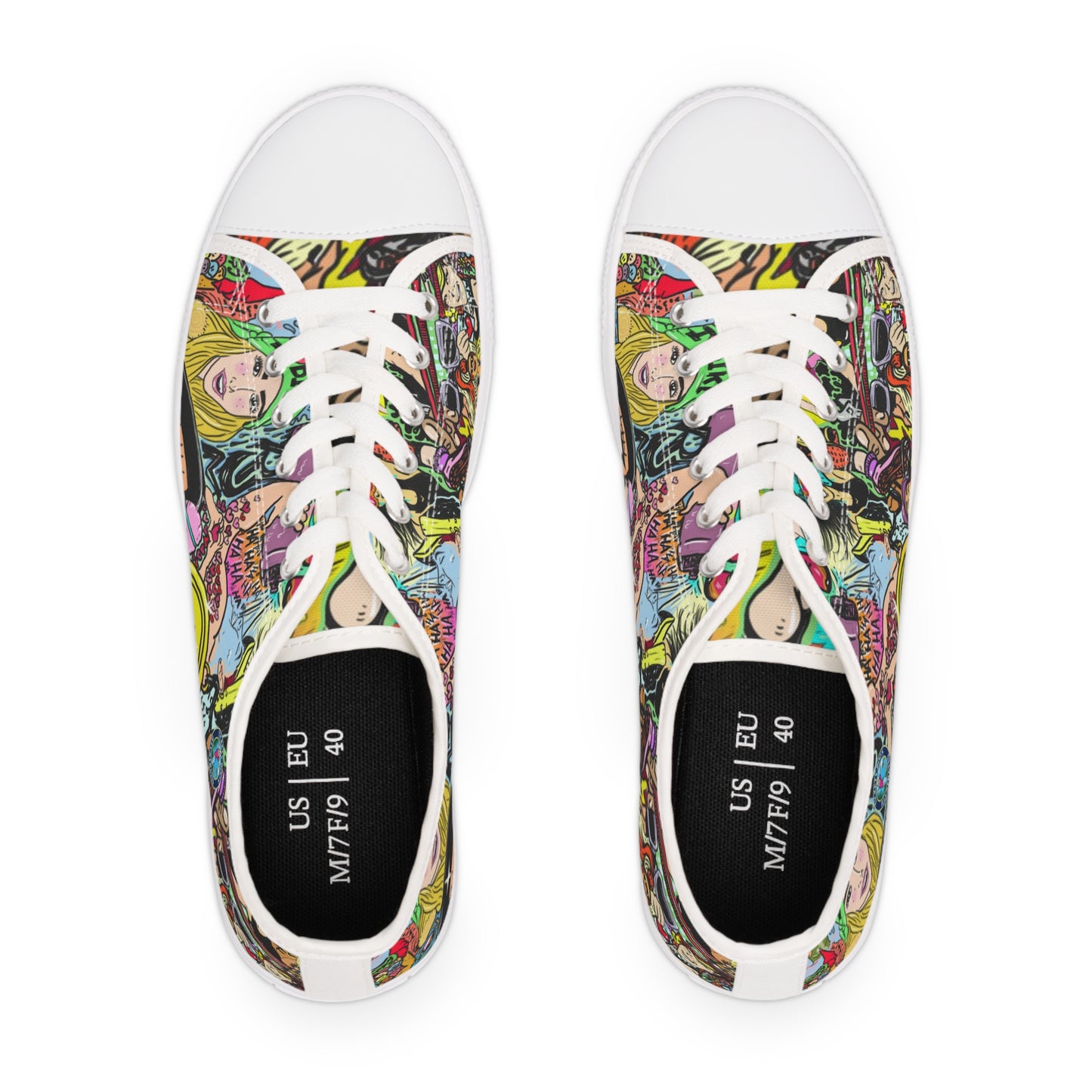 Empower Your Stride with Badass Women in Sports Graffiti Sneakers - Low Top Sneakers