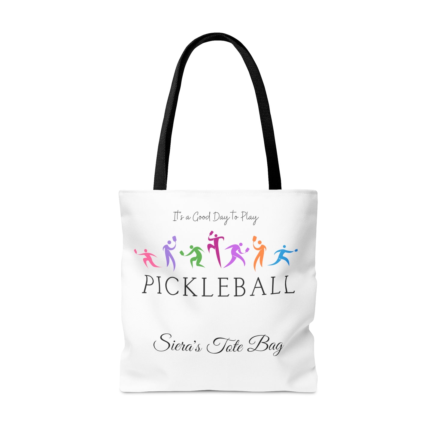 Personalized Whimsical Women's Pickleball Tote Bag | Custom Name Included on 2 Sides