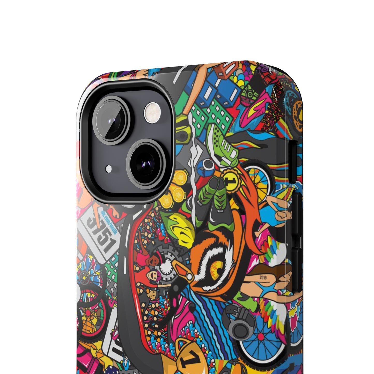 Diverse Women's Triathlete Mural iPhone Case | Swim, Bike, Run Art | Lightweight & Impact-Resistant